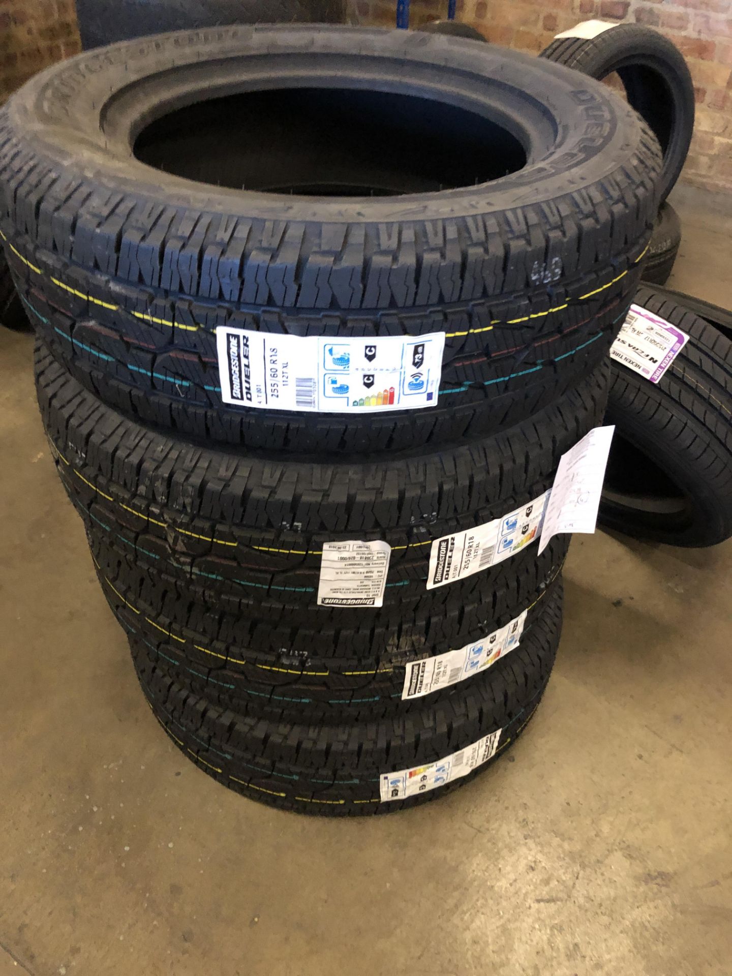 4: Bridgestone Dueler 255/60 R18 112T XL Tyres (Please Note: Items located in Birmingham B6.