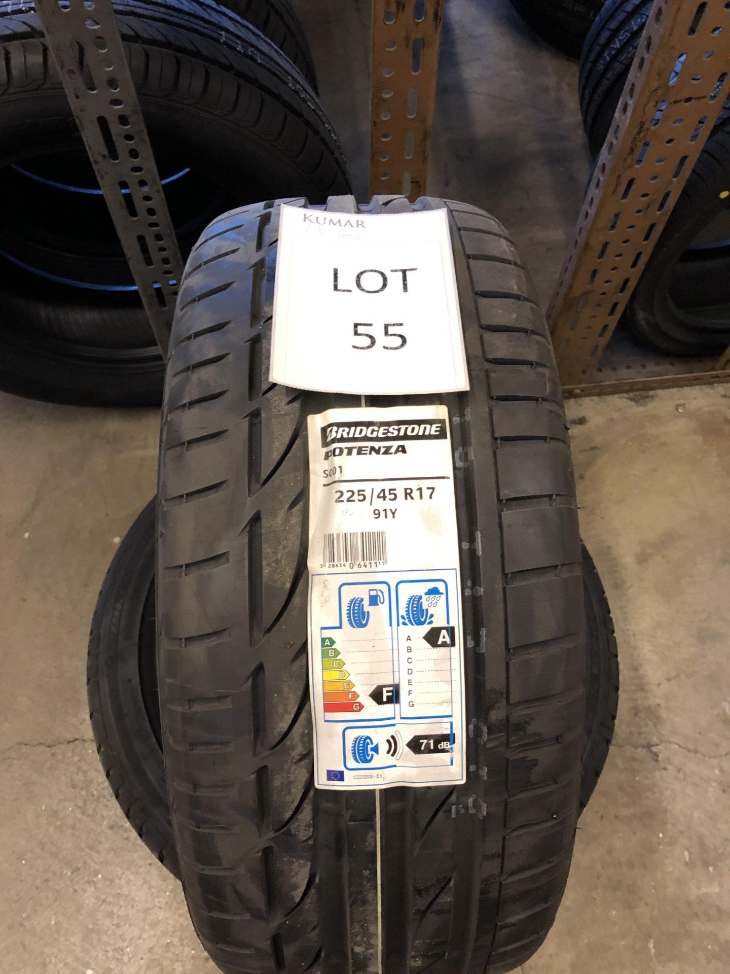 2: Bridgestone Potenza 225/45 R17 1Y Tyres (Please Note: Items located in Birmingham B6.