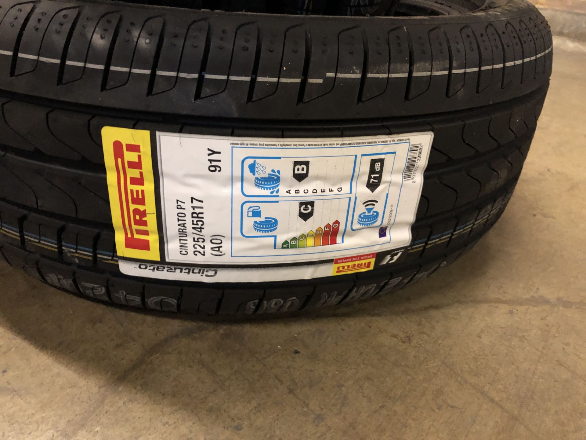 2: Pierelli Cinturato P7 225/45R17 (AO) 91Y Tyres (Please Note: Items located in Birmingham B6. - Image 3 of 5