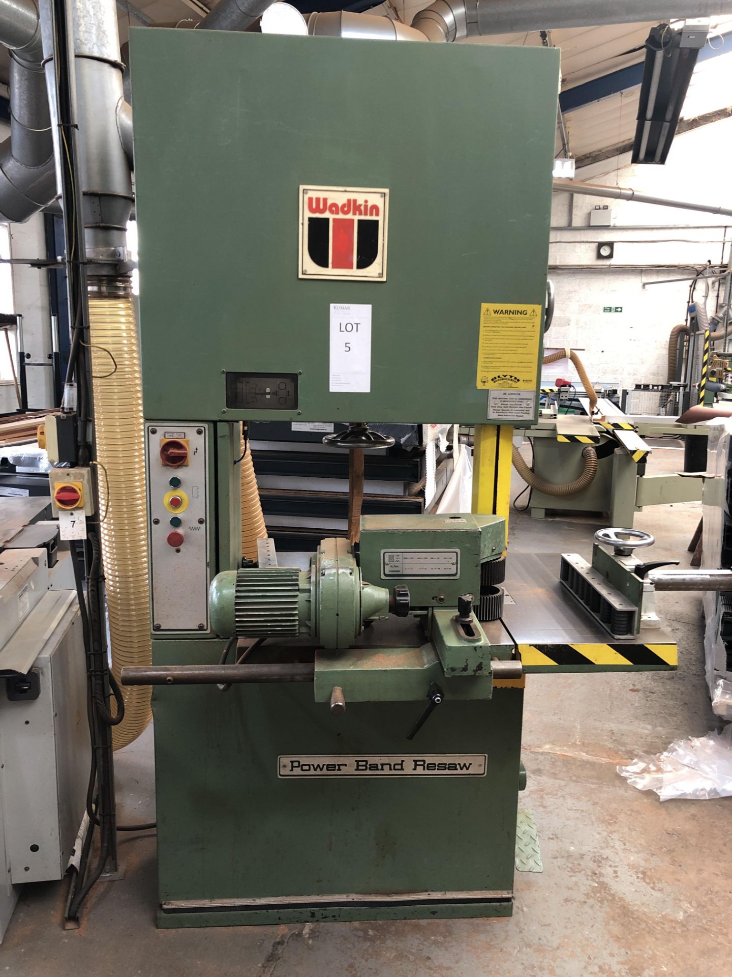 Wadkin PBRHD 89860 Power Band Resaw Bed size 1mtr x 0.75mtr 3phase(Please note: Item needs