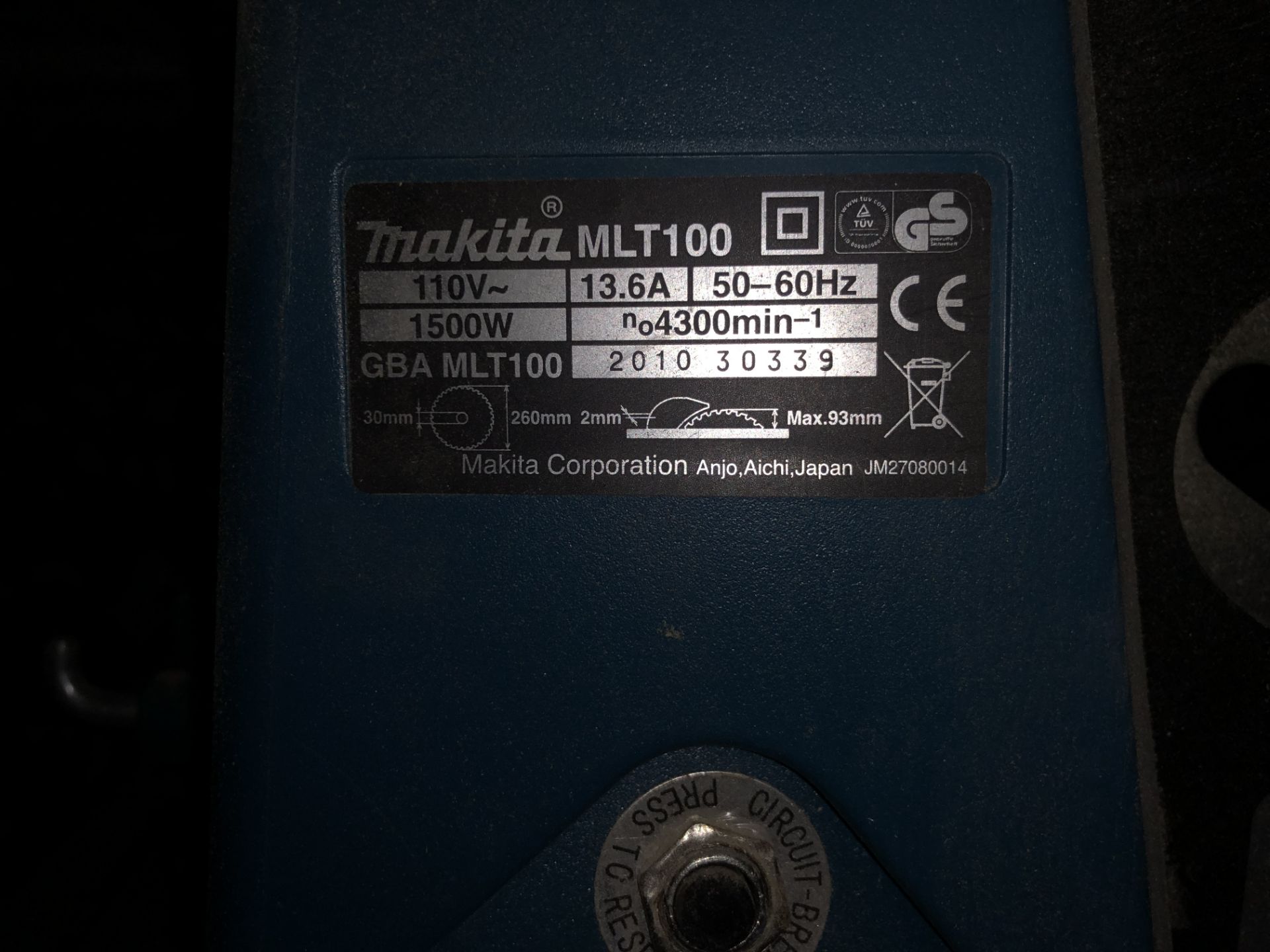 Matika Mobile Table Inclinable Saw MLT100 (2010) 110v Serial No: 30339 (Please Note: Collection by - Image 4 of 10