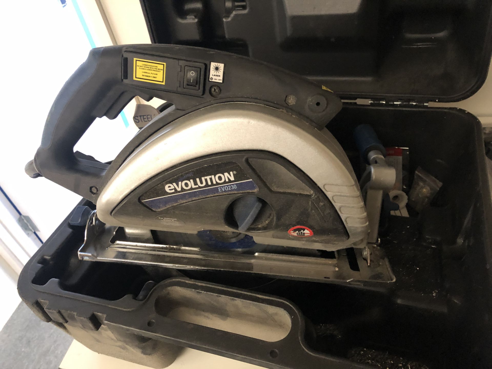 Evolution EVO230 TCT Blade Steel Cutting Circular Saw. Serial No: G121U0073 (Please Note: Collection - Image 2 of 13