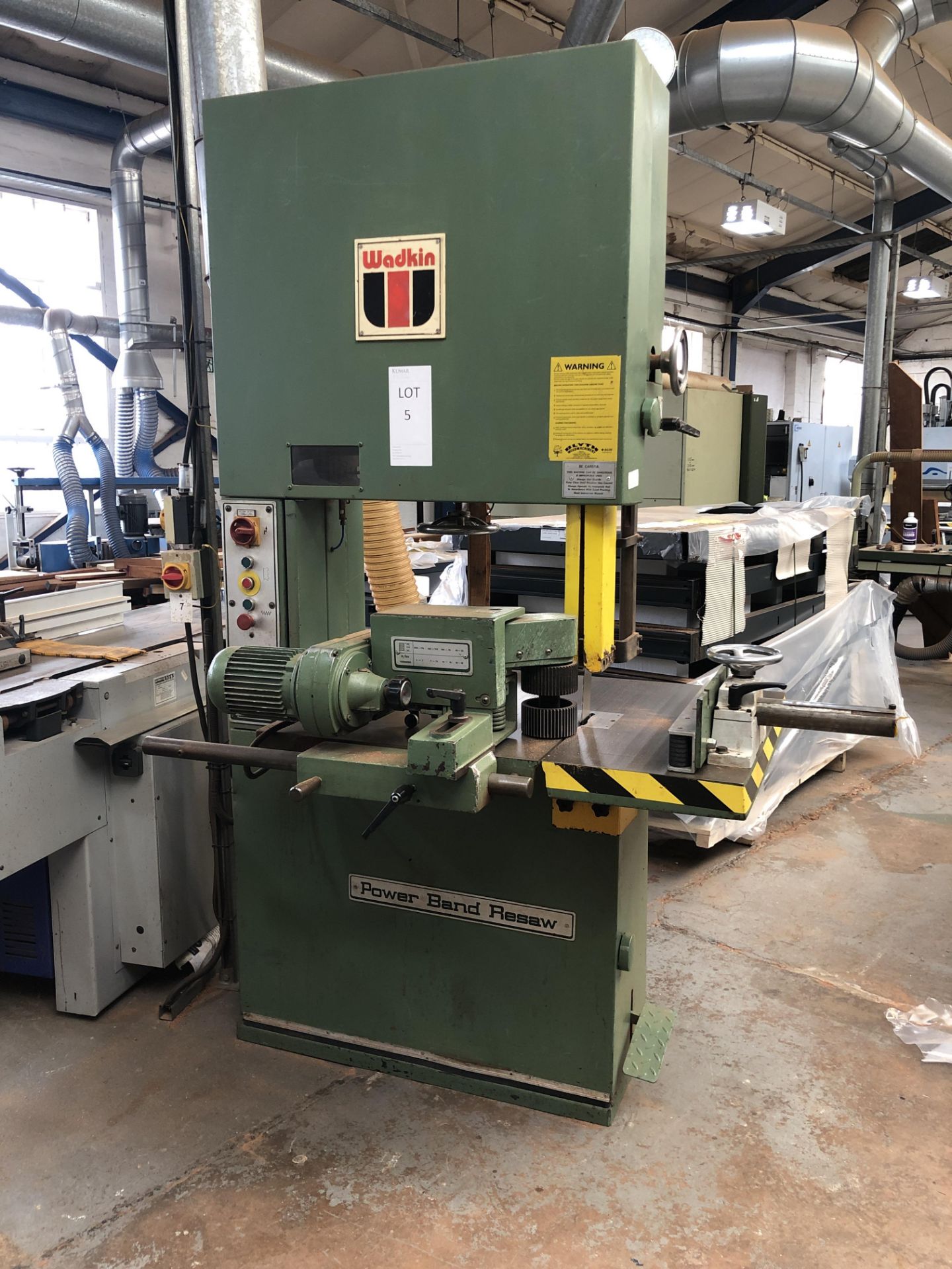 Wadkin PBRHD 89860 Power Band Resaw Bed size 1mtr x 0.75mtr 3phase(Please note: Item needs - Image 3 of 20
