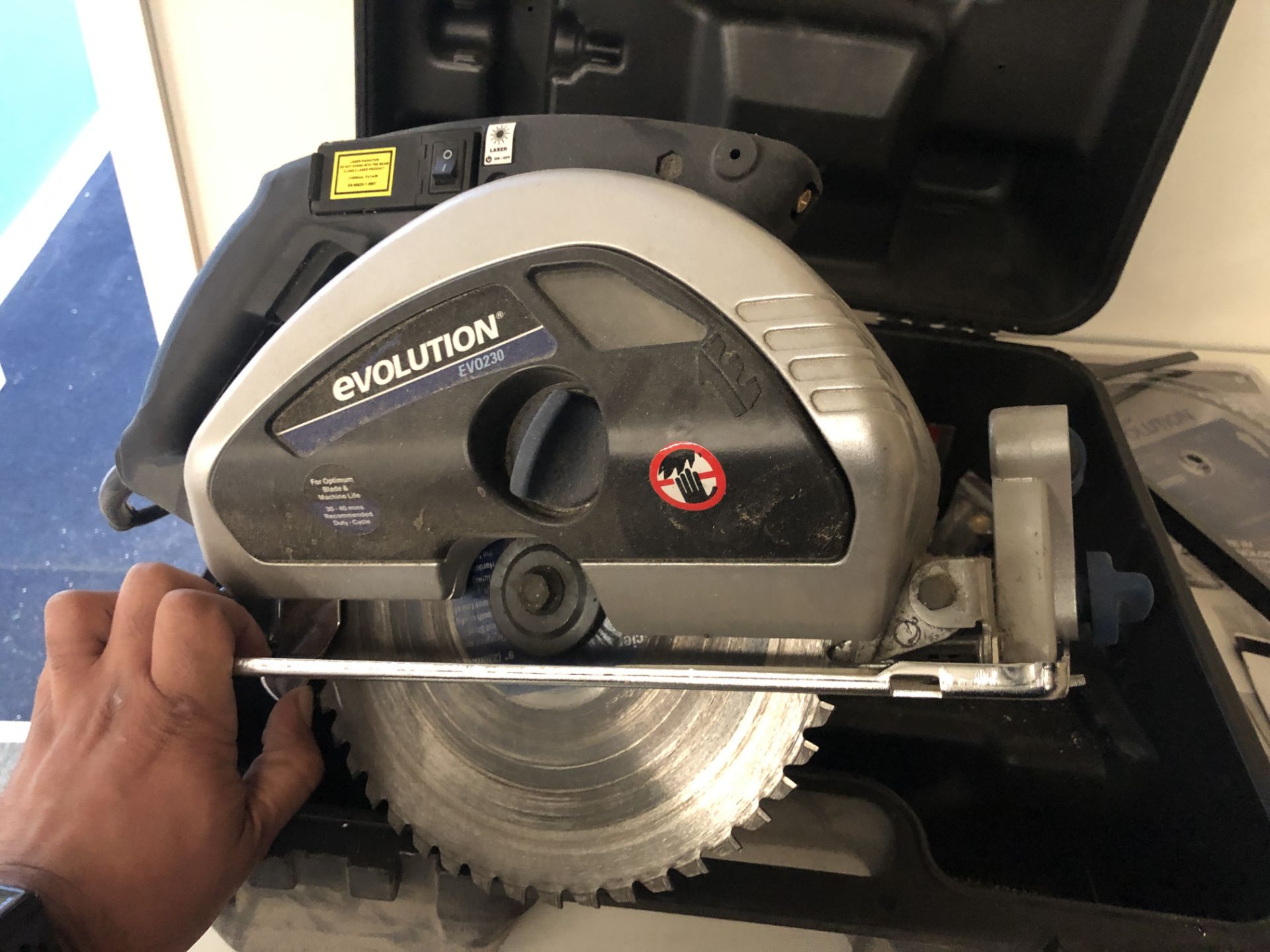 Evolution EVO230 TCT Blade Steel Cutting Circular Saw. Serial No: G121U0073 (Please Note: Collection - Image 7 of 13