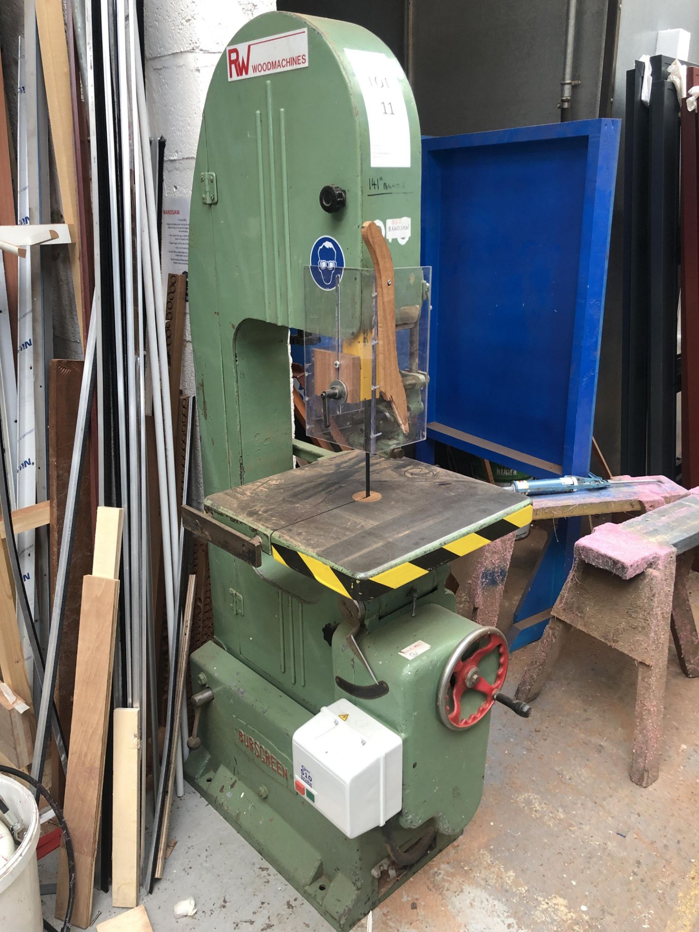 Bursgreen Vertical Bandsaw 3phase Serial No: 2088/49 (Please note: Item needs electrical