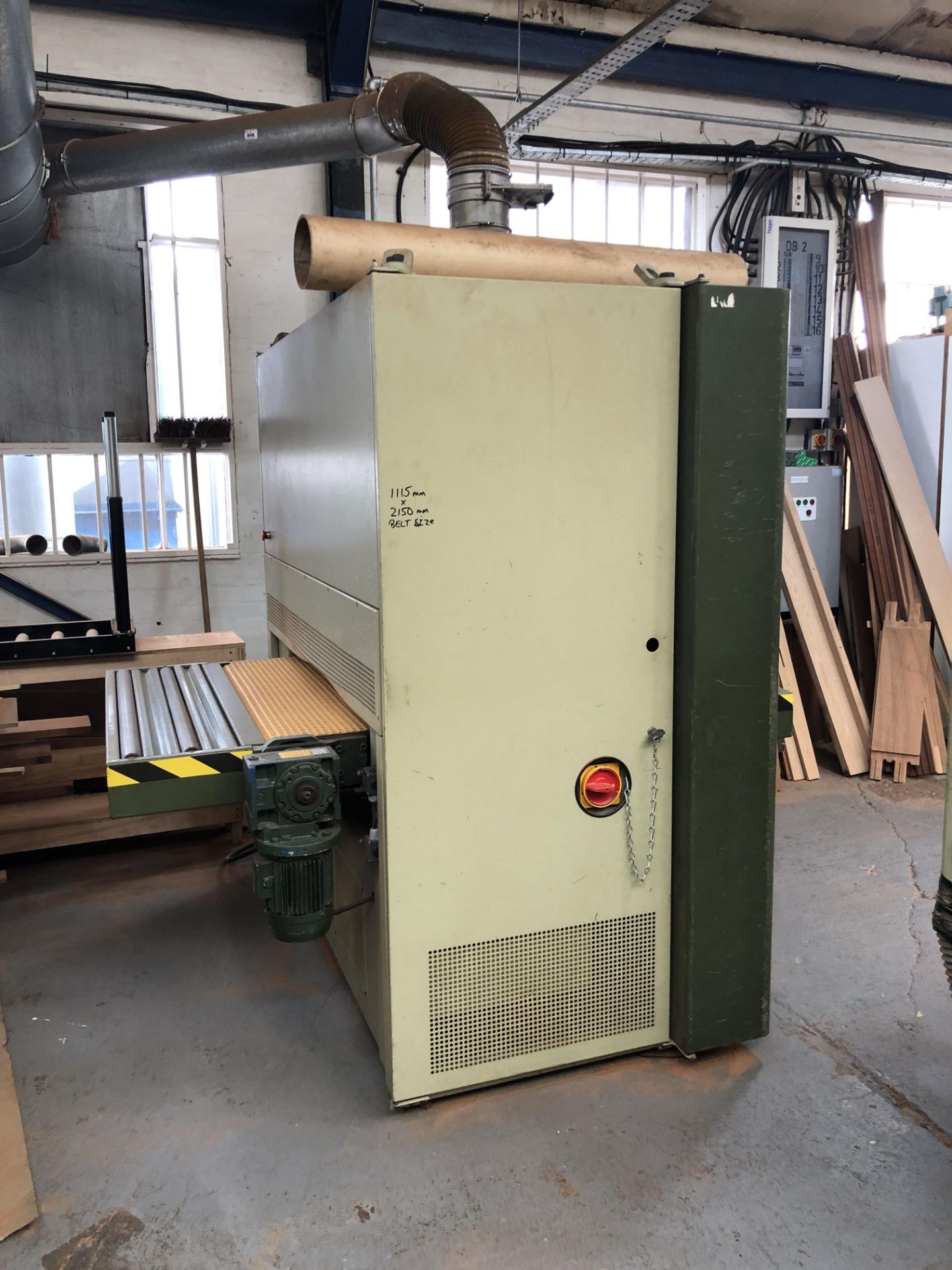 SCM CLK 110K 1100mm Drum Sander Belt size 1115mm X 2150mm 4.15V 3Phase Serial No: AE006634(Please - Image 7 of 15