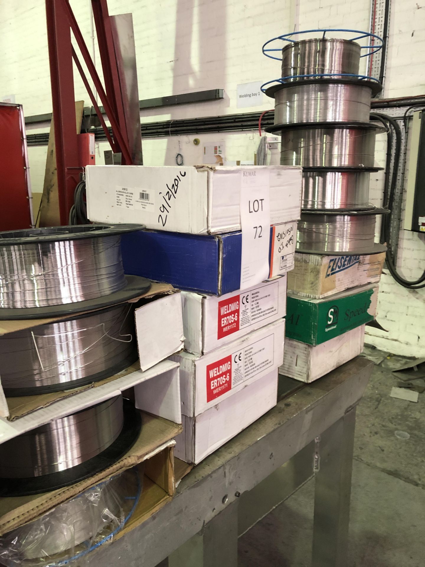 Approx 17 Aluminum & Mixed Steel Welding Wire Rolls (Please note: Collection by appointment