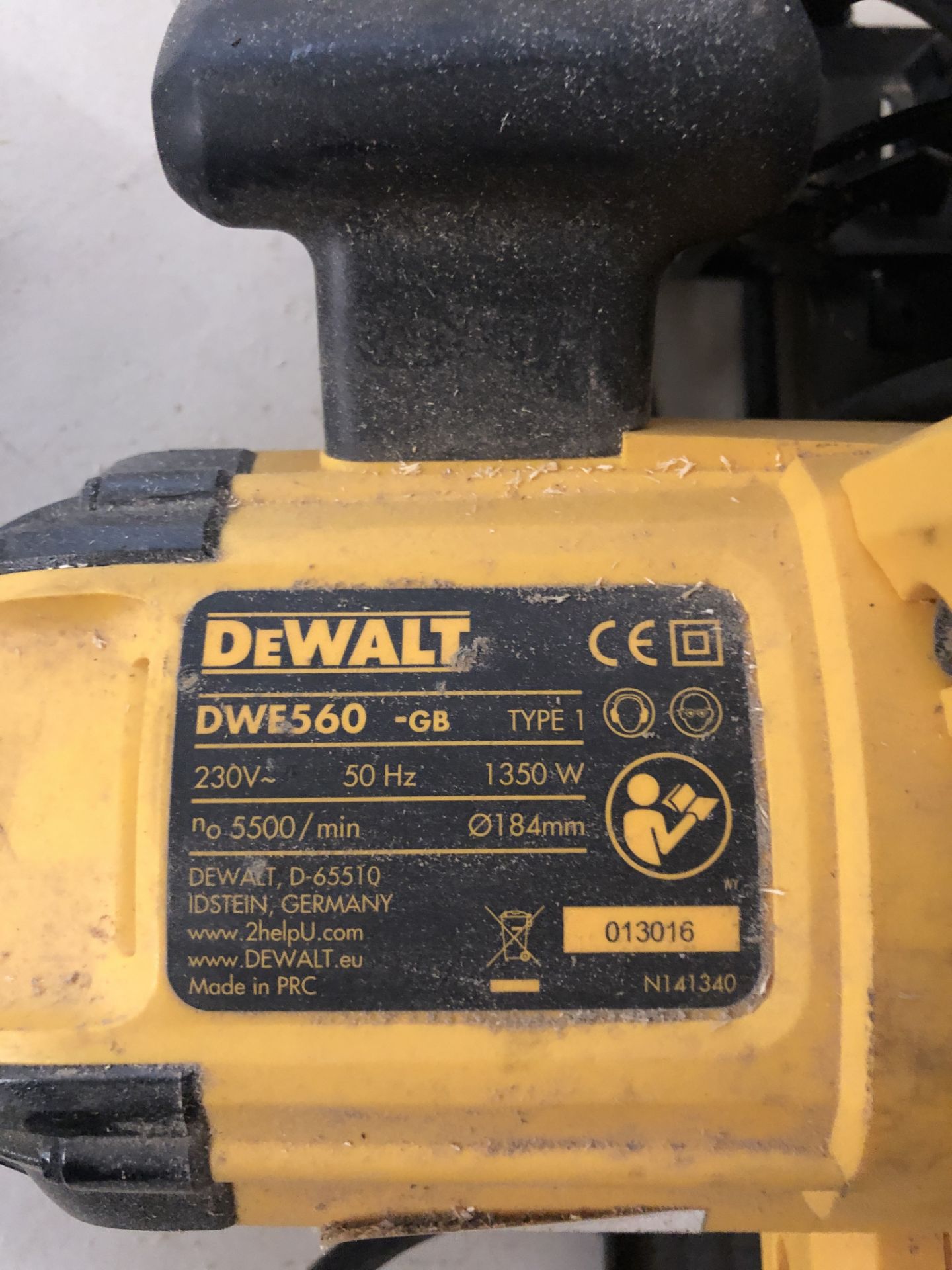 Dewalt DWE560-GB 230v Corded Circular Saw Serial No: 013016 (Please Note: Collection by - Image 3 of 8