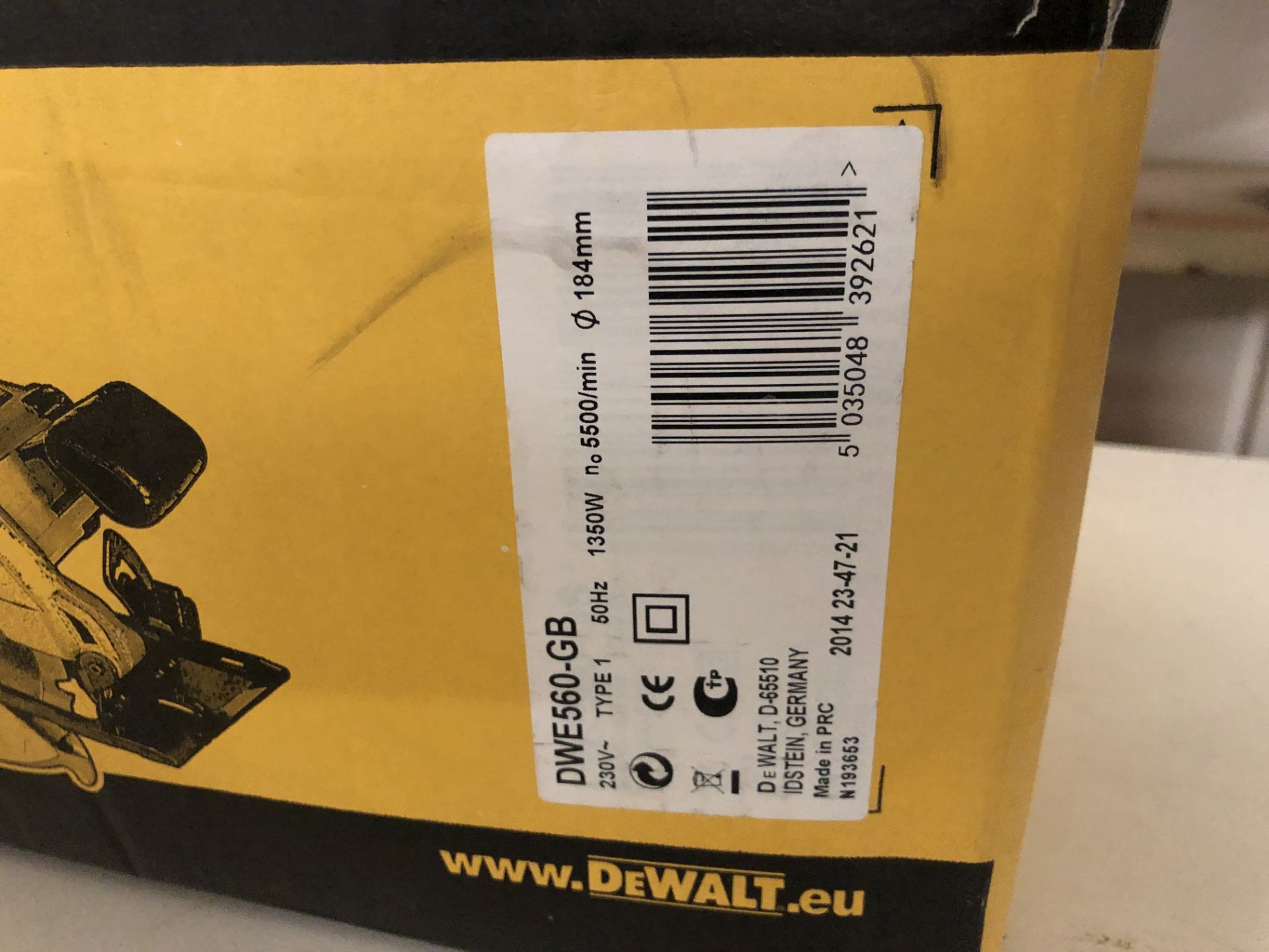 Dewalt DWE560-GB 230v Corded Circular Saw Serial No: 013016 (Please Note: Collection by - Image 4 of 8