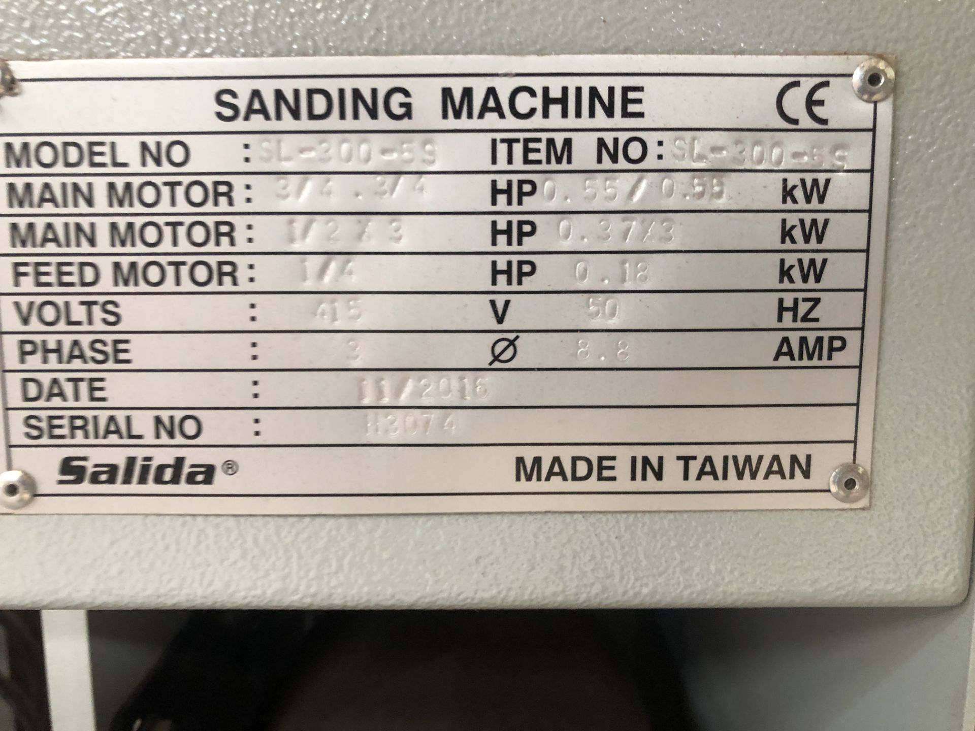 Unosand Model SL/300/55 Sanding Machine Serial No: H3074 (11/2016) 3phase(Please note: Item needs - Image 4 of 16