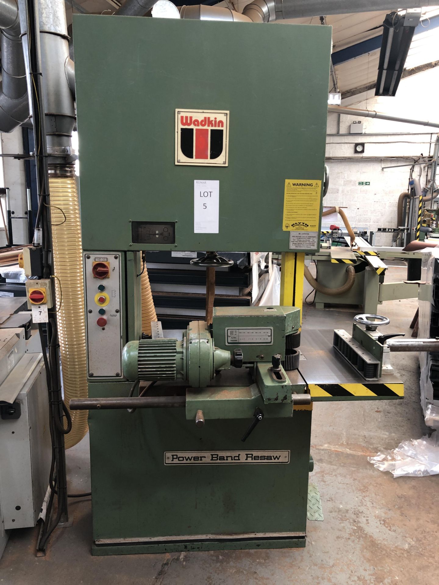 Wadkin PBRHD 89860 Power Band Resaw Bed size 1mtr x 0.75mtr 3phase(Please note: Item needs - Image 2 of 20