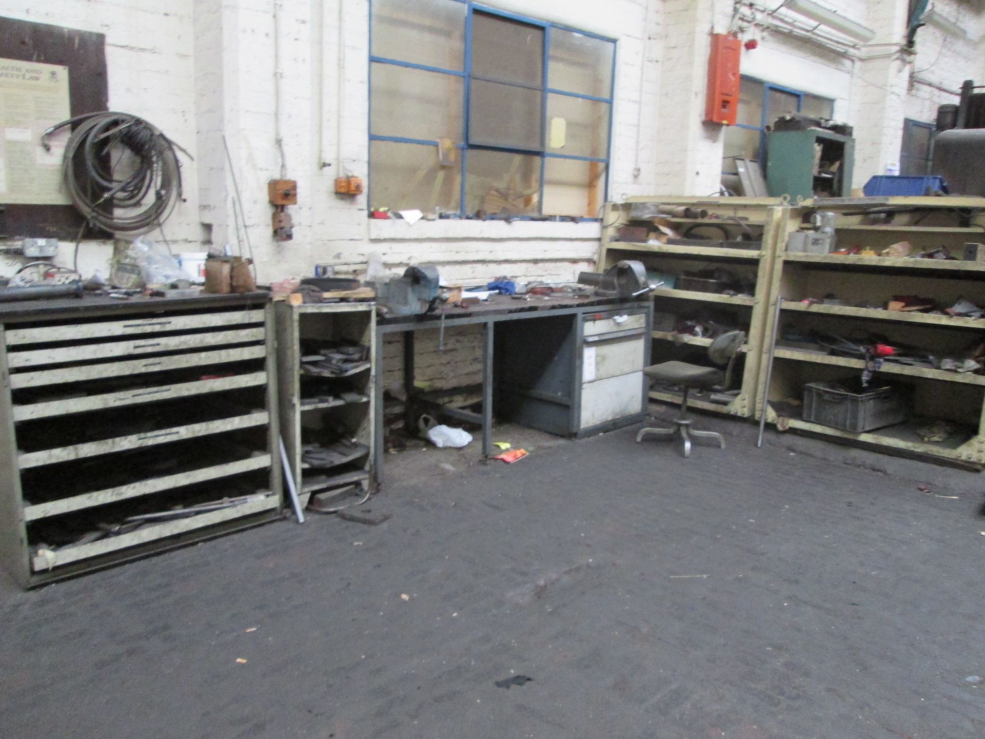 Work Bench, Tool Cabinet and Storage Shelving