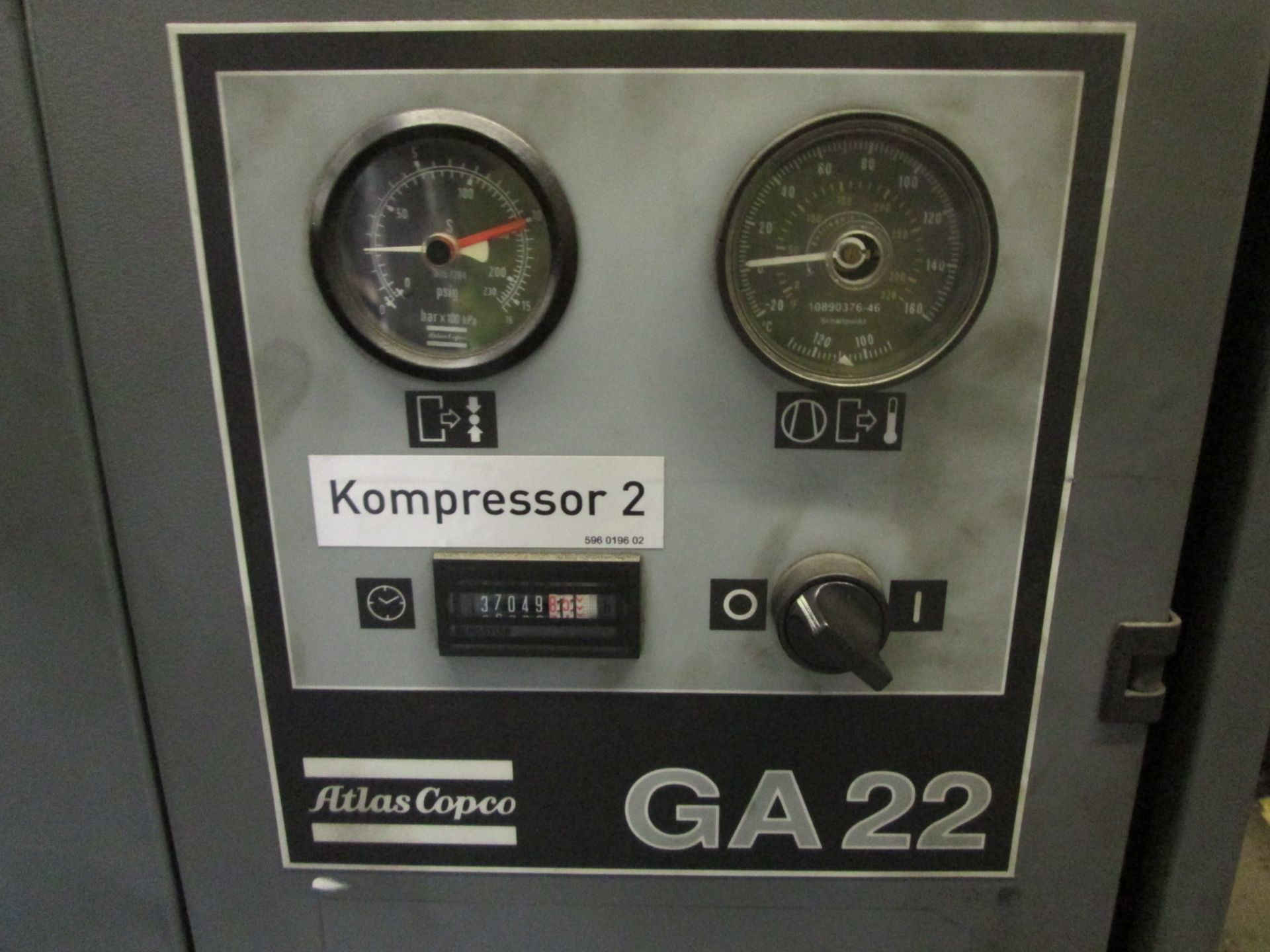 Atlas Copco GA 22 SP Air Compressor, Working pressure 10 bar, Flow 52 l/s, 22kW, Weight 405kg, S/N - Image 2 of 5