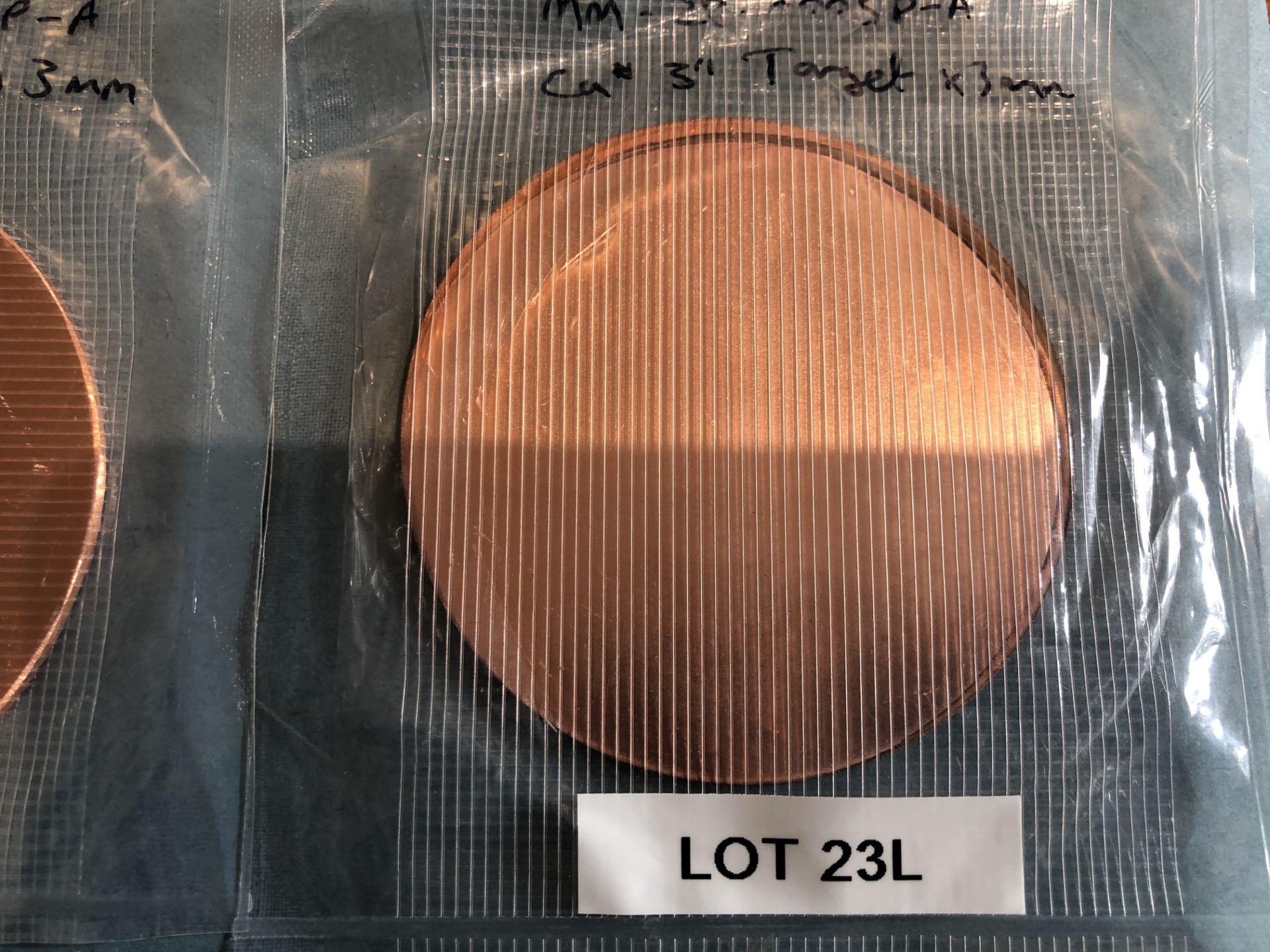 2: Copper Sputtering Targets - Purity 99.99% 3" Diameter x 3mm Thick I New Target - Weight 100g 1 - Image 2 of 9