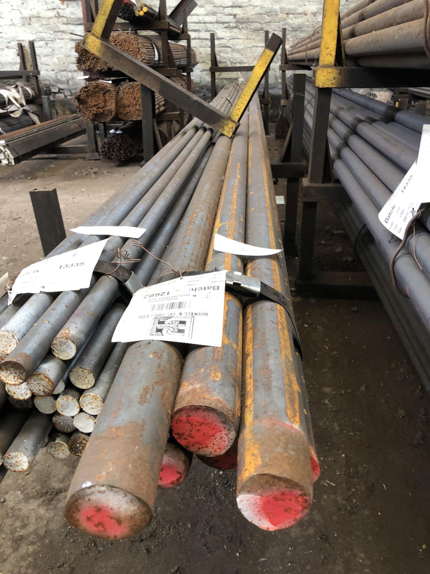 6 Bars x - Batch 12602 - 55mm Diameter Black SAE15B41 Steel Rods, Length 6.000, Cast 343990, date - Image 3 of 4