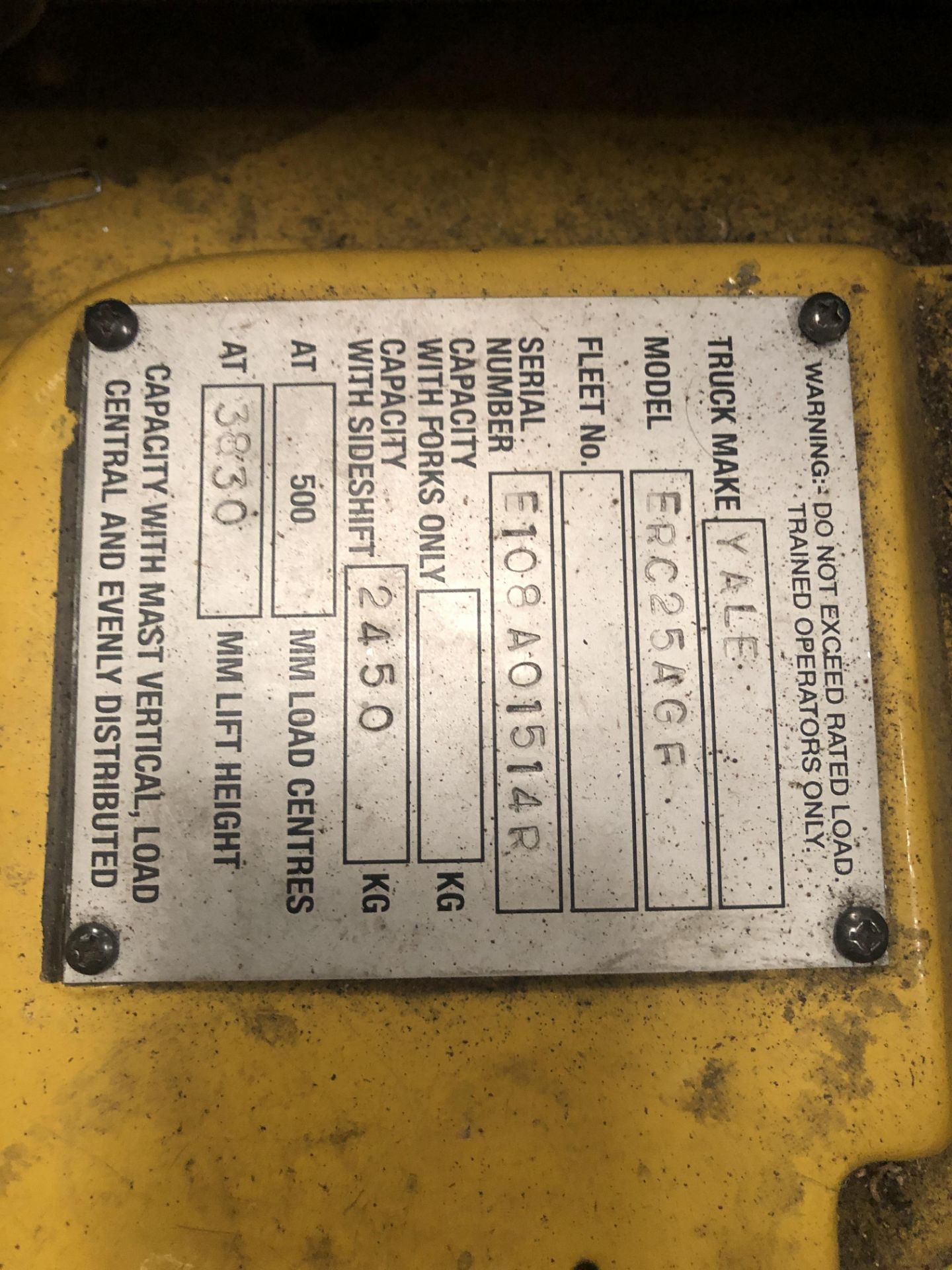 Yale ERC 25A GR Fork Truck, Serial No: E108 A01514R - Image 6 of 13