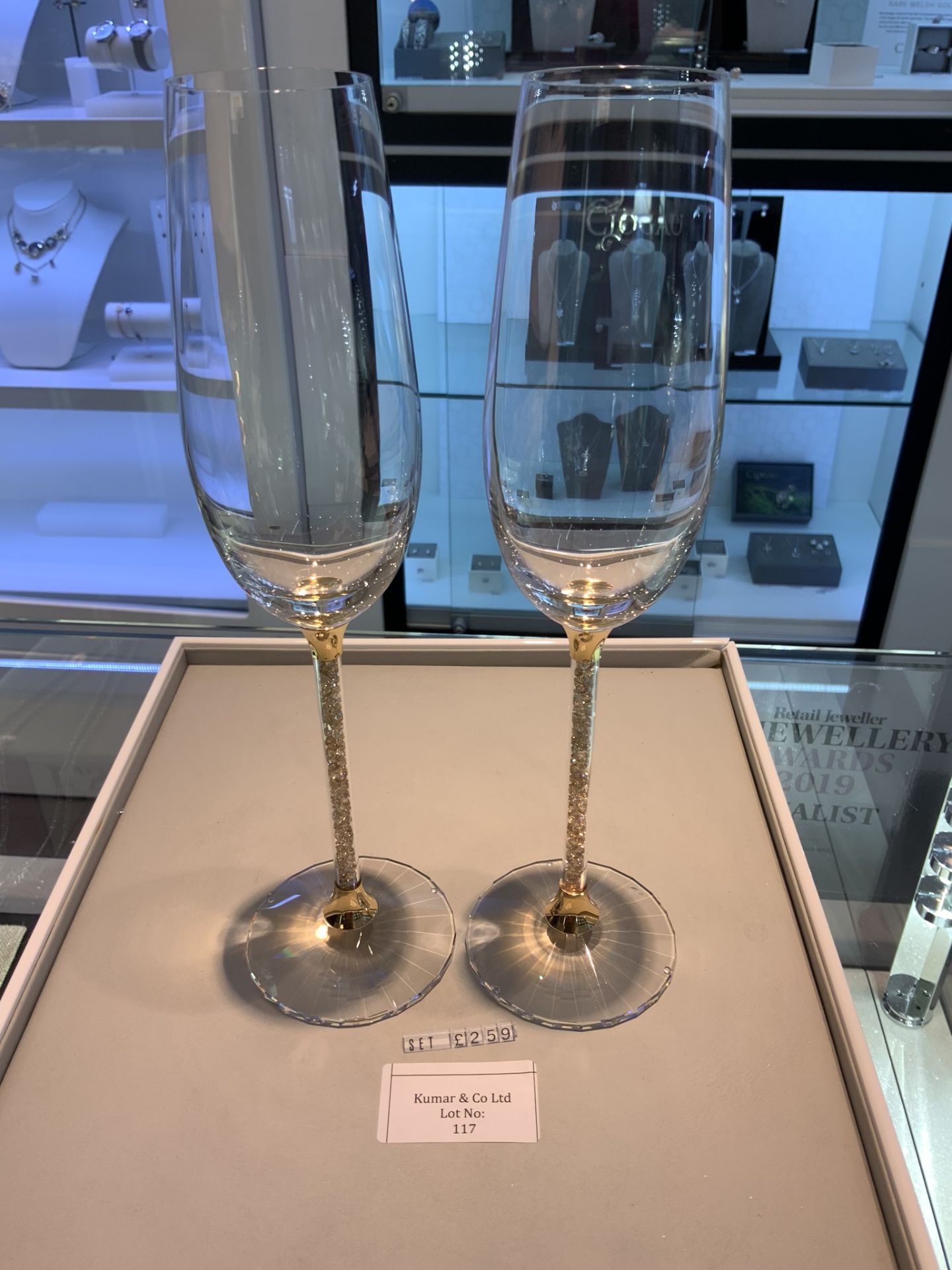 Swarovski Crystalline Toasting Flutes - Gold Tone(set of 2) RRP £259 - Image 2 of 3