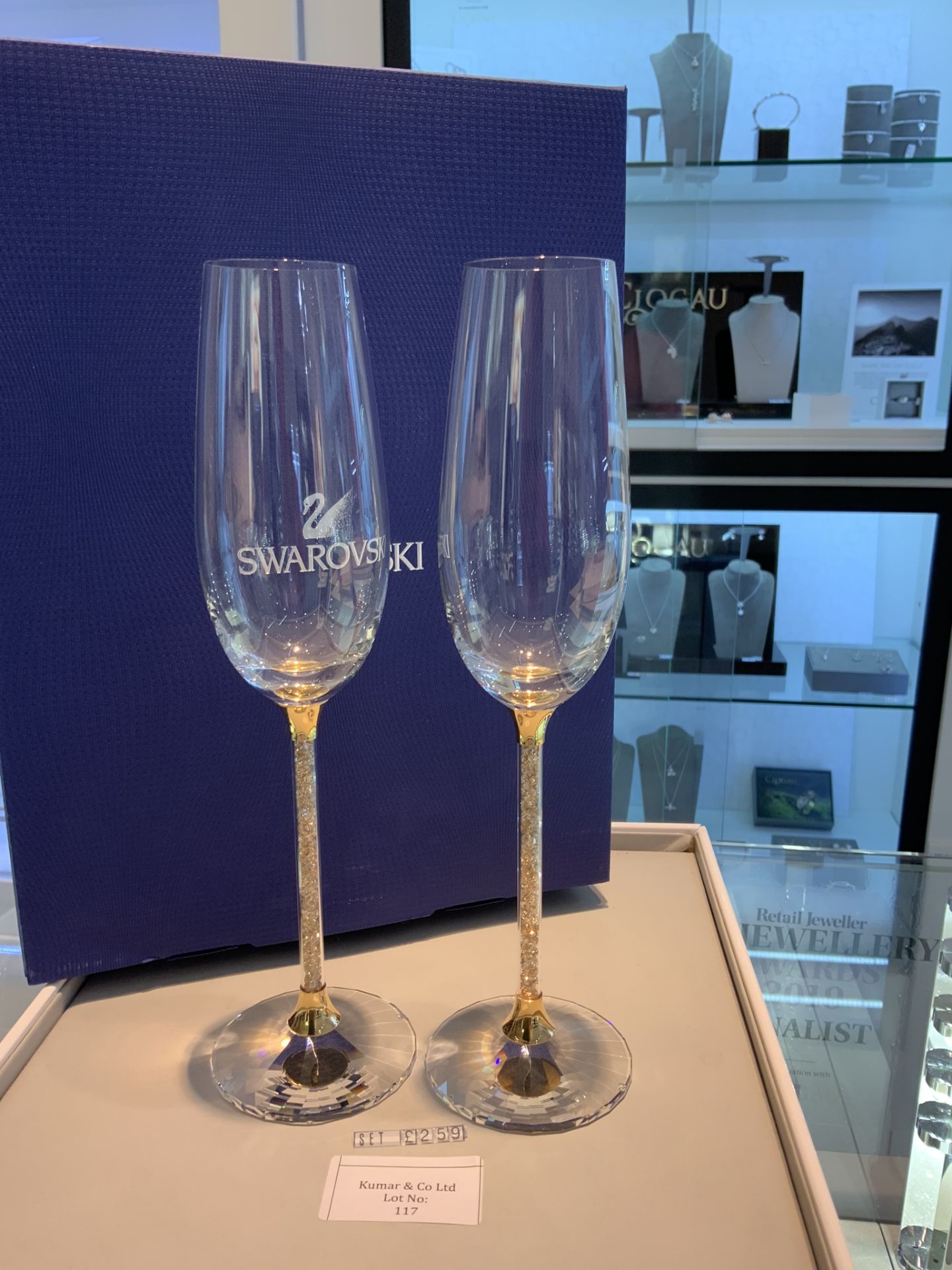 Swarovski Crystalline Toasting Flutes - Gold Tone(set of 2) RRP £259