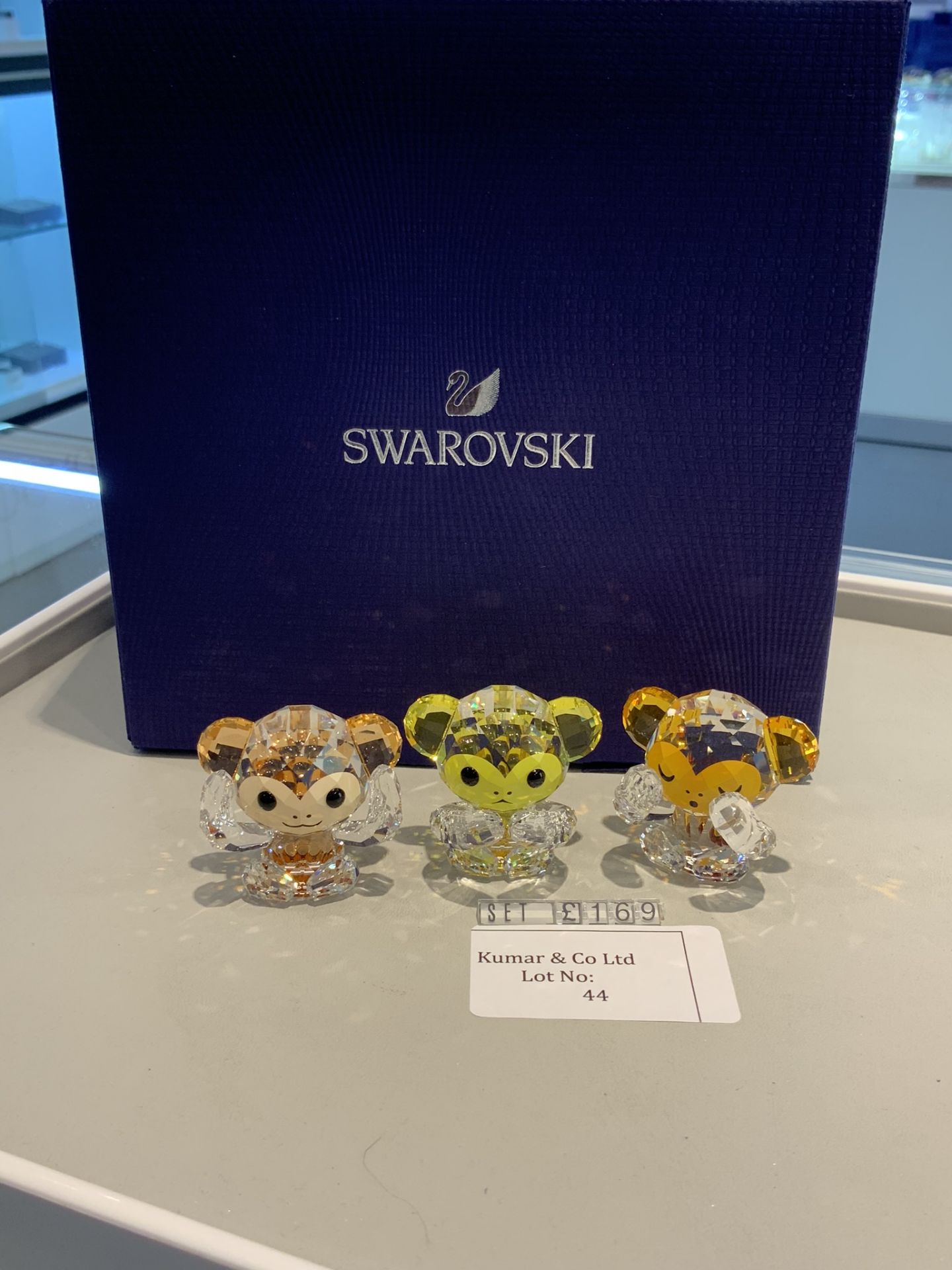 Swarovski Crystal Three Wise Monkeys Figurine Set RRP £169 - Image 2 of 3