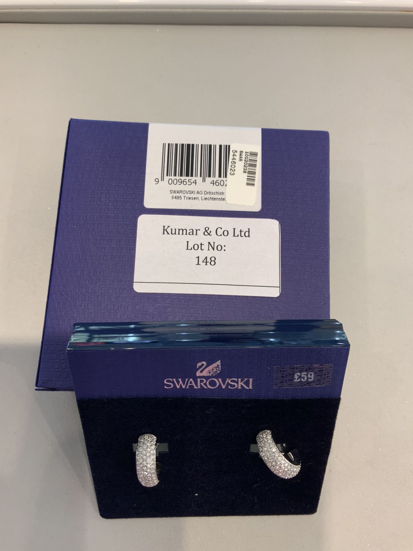 Swarovski Crystal Stone White Rodium Hoop Earrings RRP £49 - Image 3 of 3