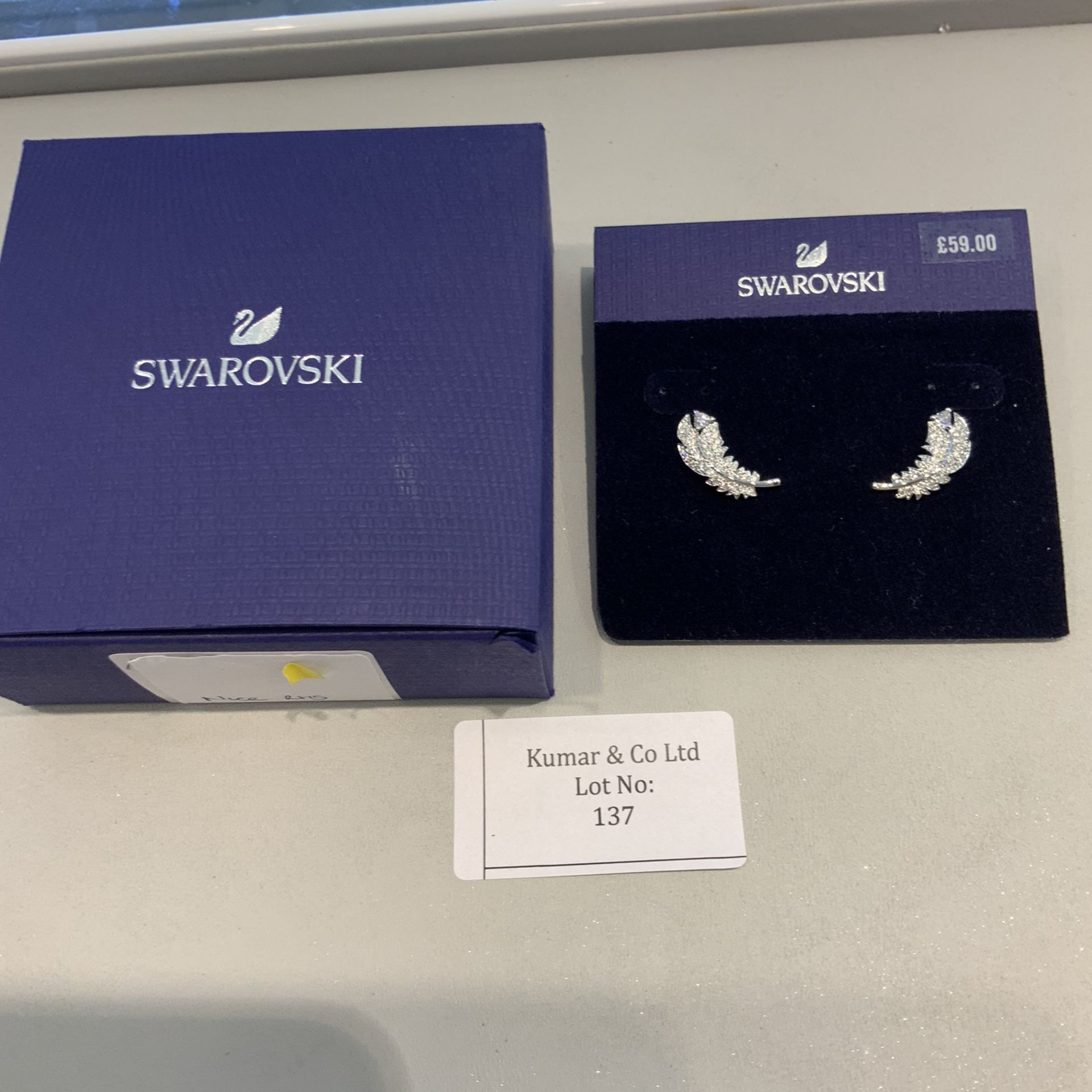 Swarovski Crystal Nice White Rhodium Plated Stud Earrings RRP £59