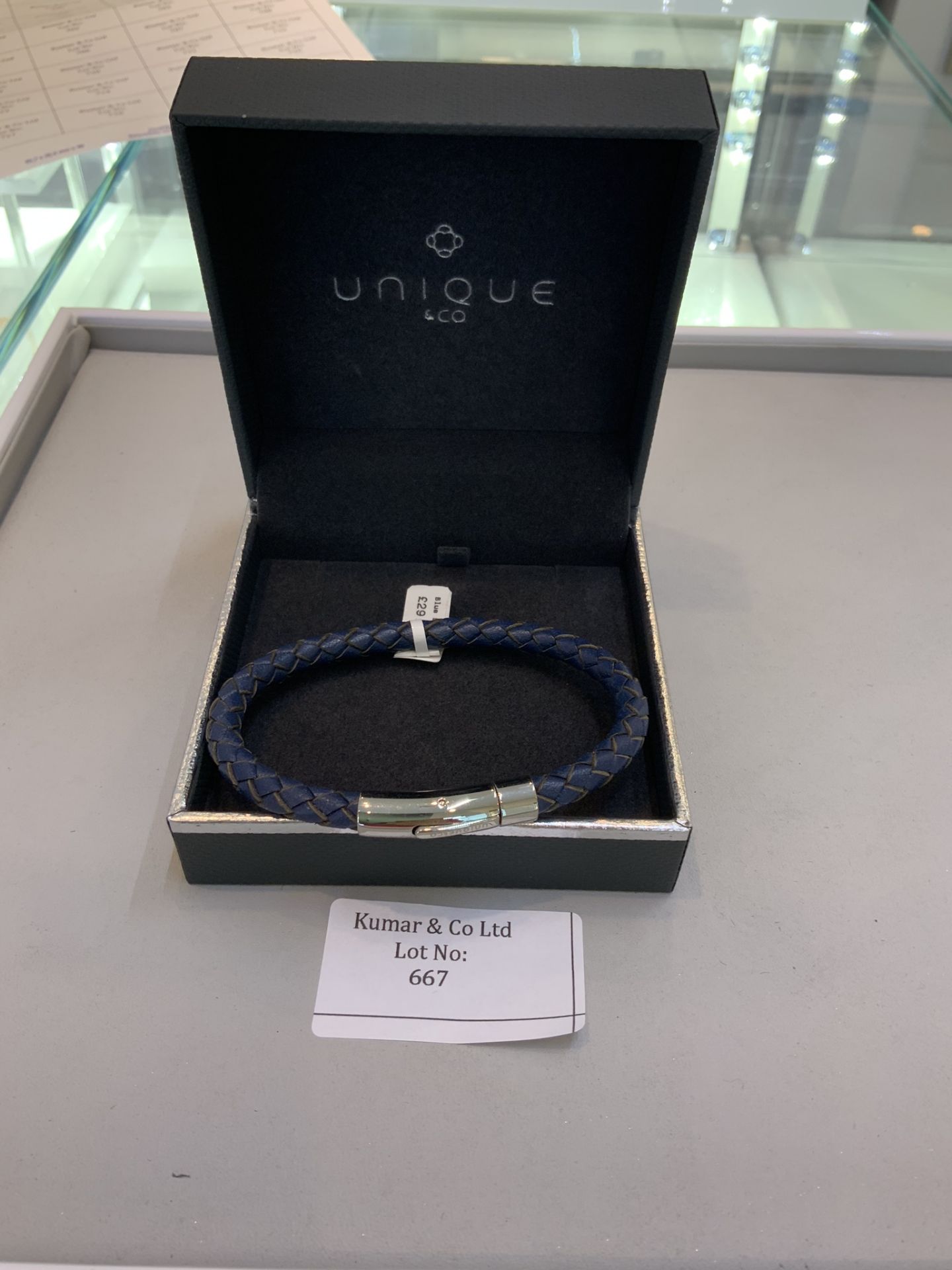 Unique & Co Navy Leather Bracelet RRP £29