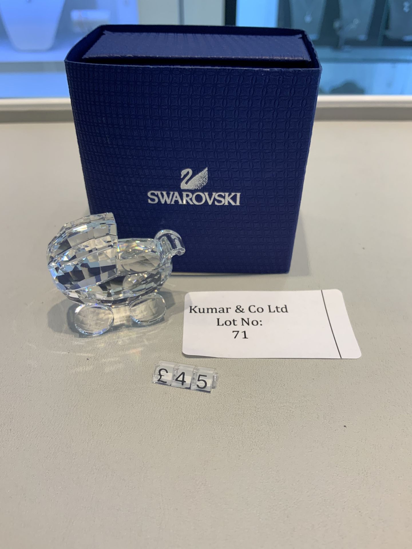 Swarovski Crystal Baby Pram Figurine RRP £45