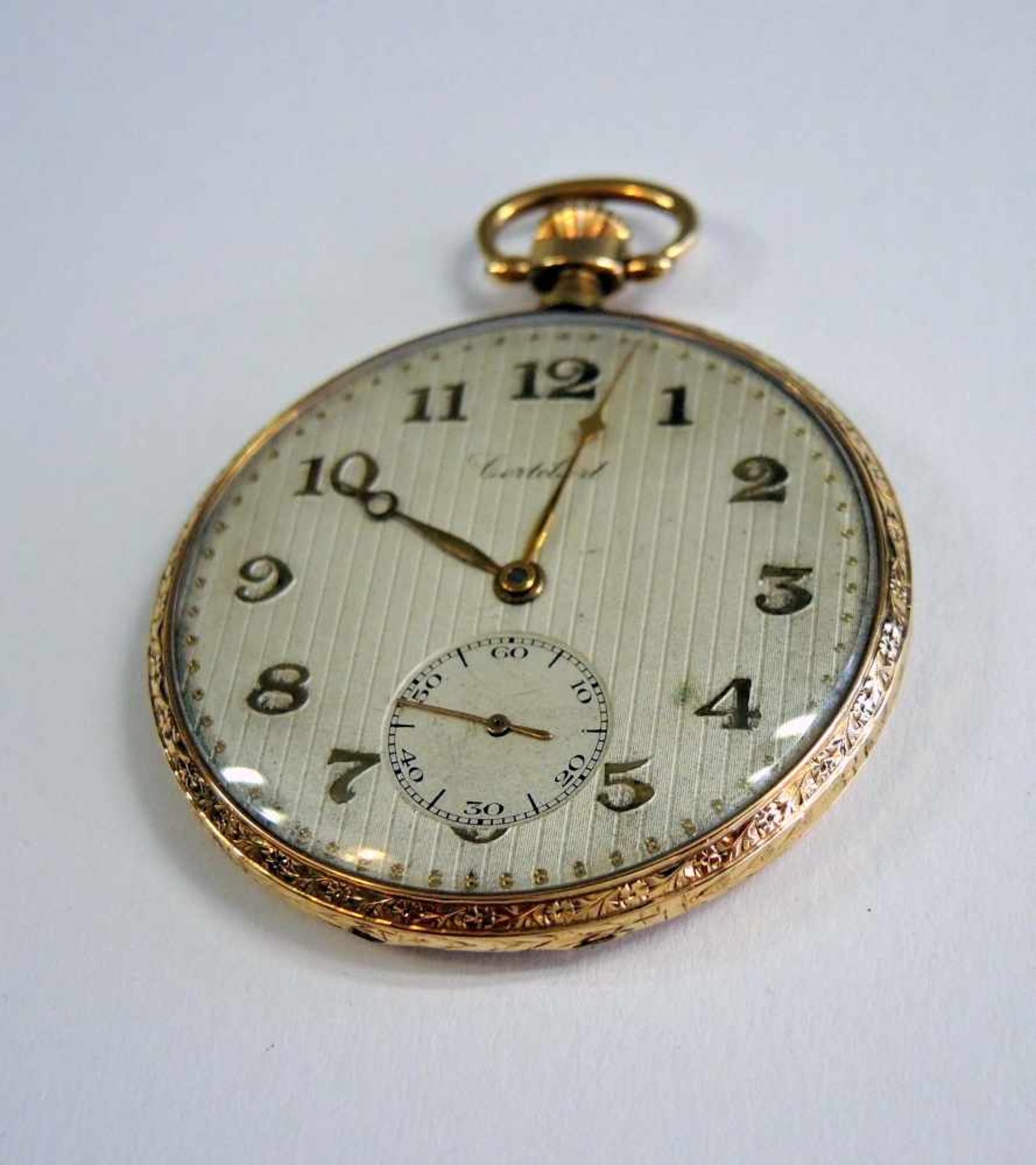 Cortebert, Frack-Uhr14 K. Gelbgold, voll gangbar, um 1920. Ø ca. 50 mm, Gewicht 58 g