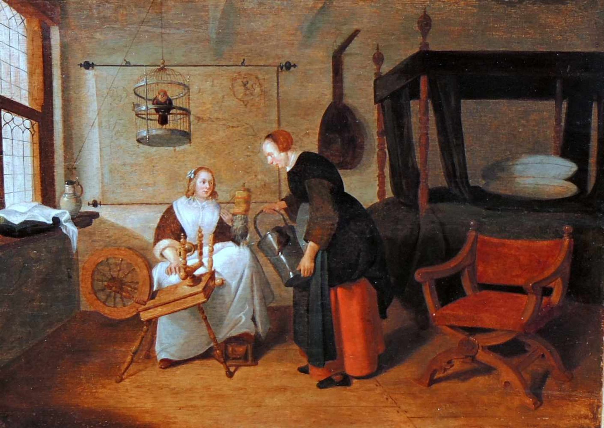 Quiringh van Brekelenkam, um 1622 Swammerdam - 1668 LeidenÖl/Holz. Das Kochgut der Hausdame -
