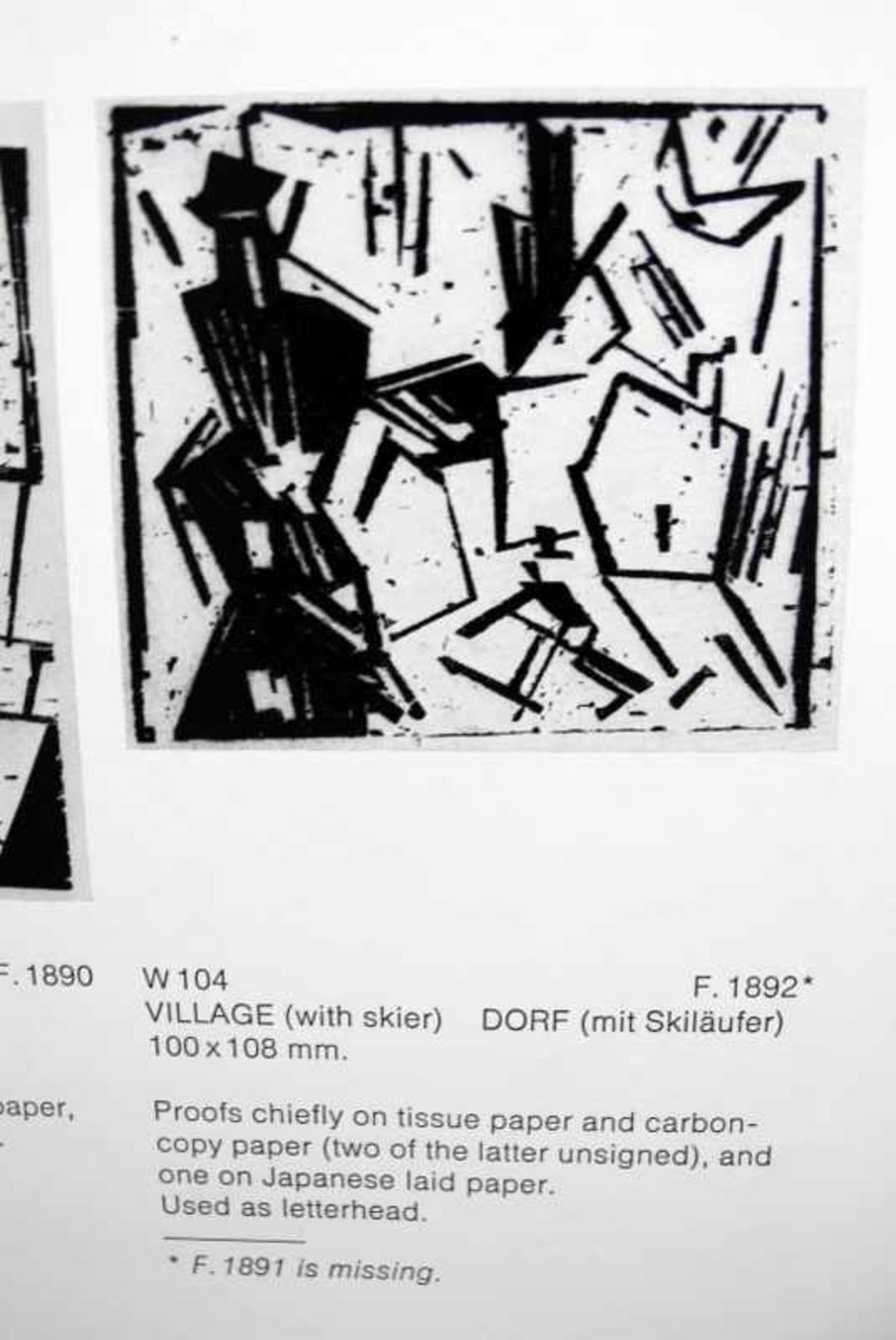 Lyonel Feininger, 1871 New York - 1956 ebendaHolzschnitt/geripptes Pergamentpapier. "Dorf (mit - Bild 3 aus 3