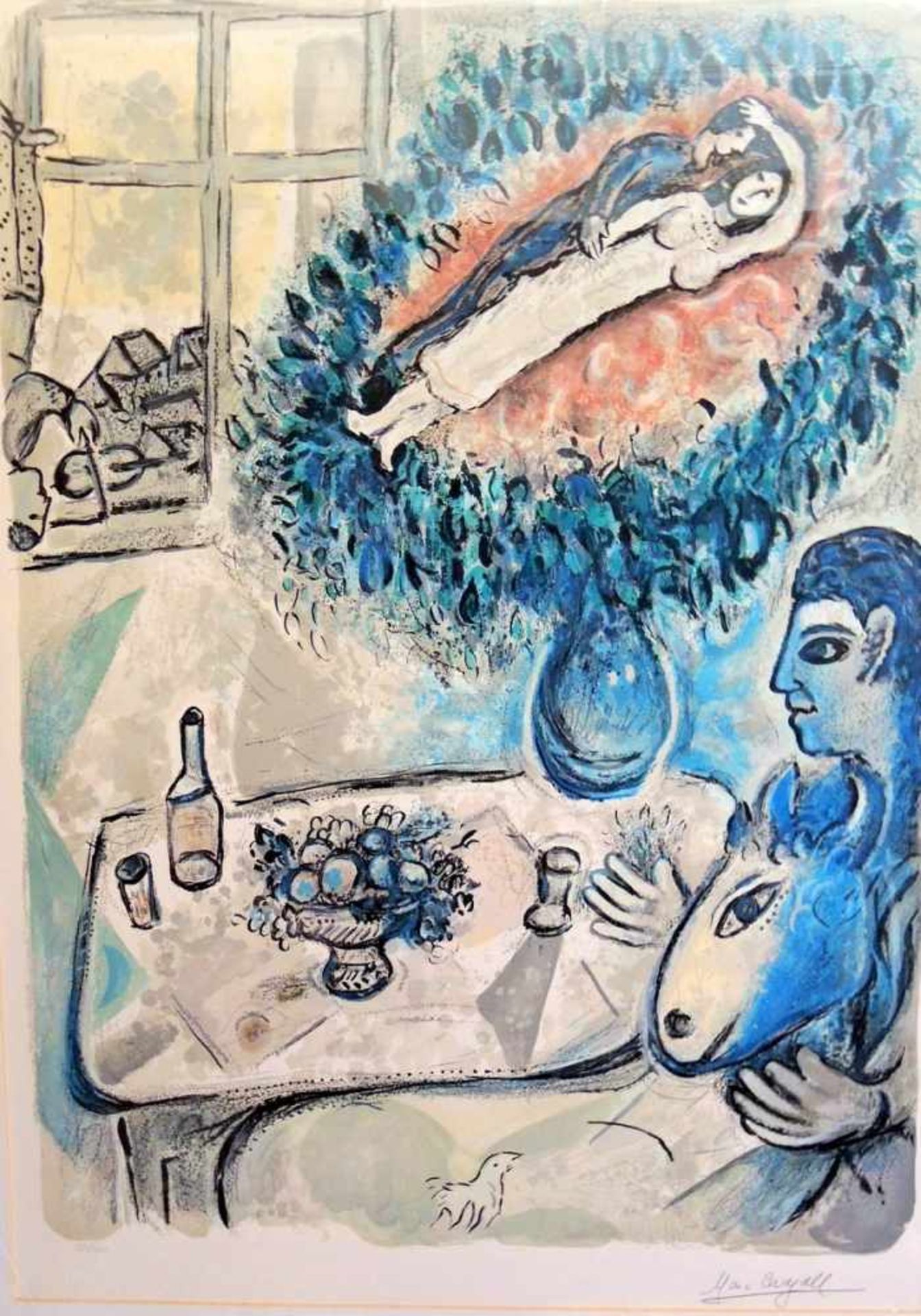 Marc Chagall, 1887 Witebsk - 1985 Saint-Paul-de-VenceLithographie/Papier. Träumerische Stubenszene