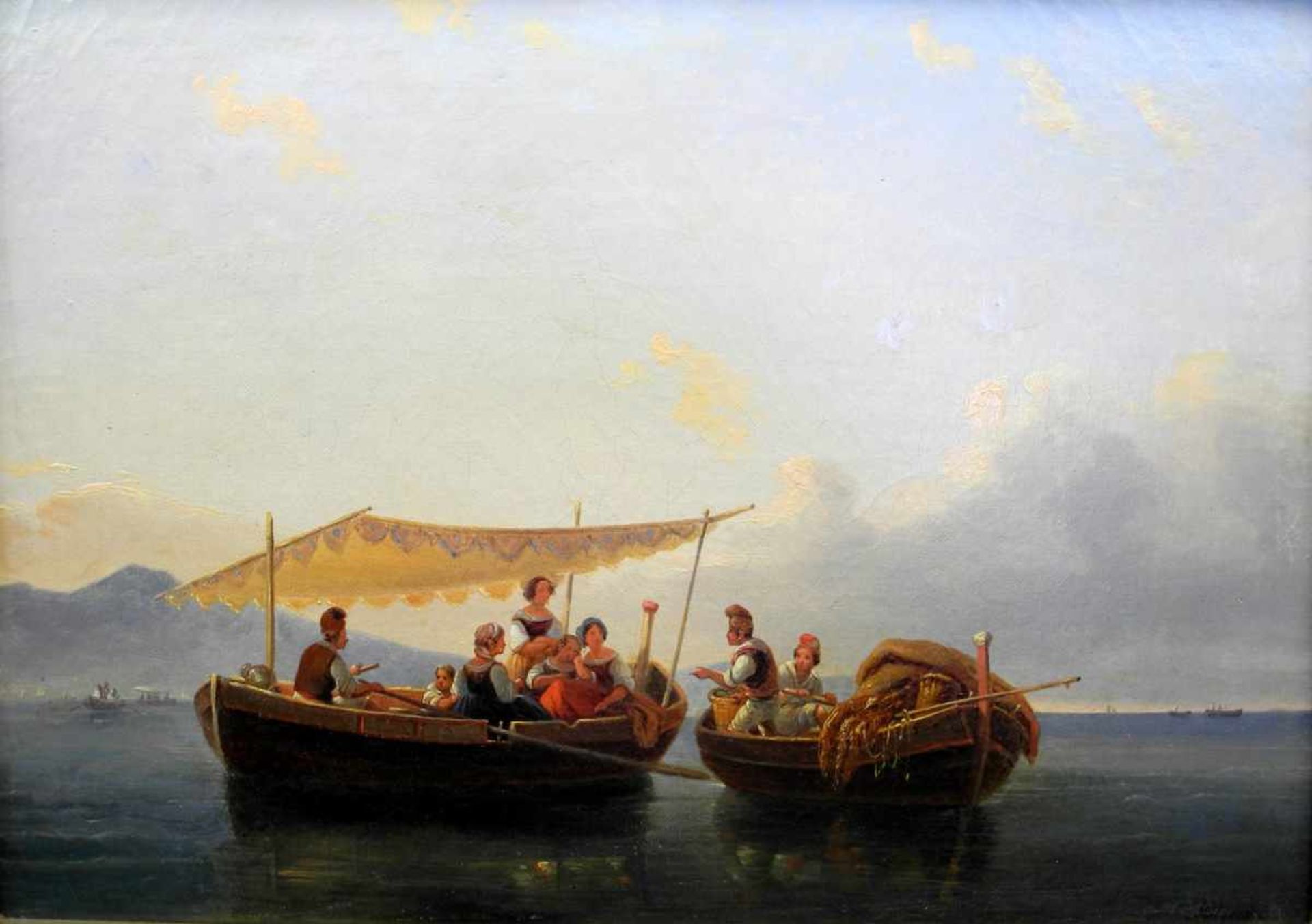 Karl Hilgers, 1844 Düsseldorf - 1925 BerlinÖl/Leinwand. Neapolitanische Fischer in fein-