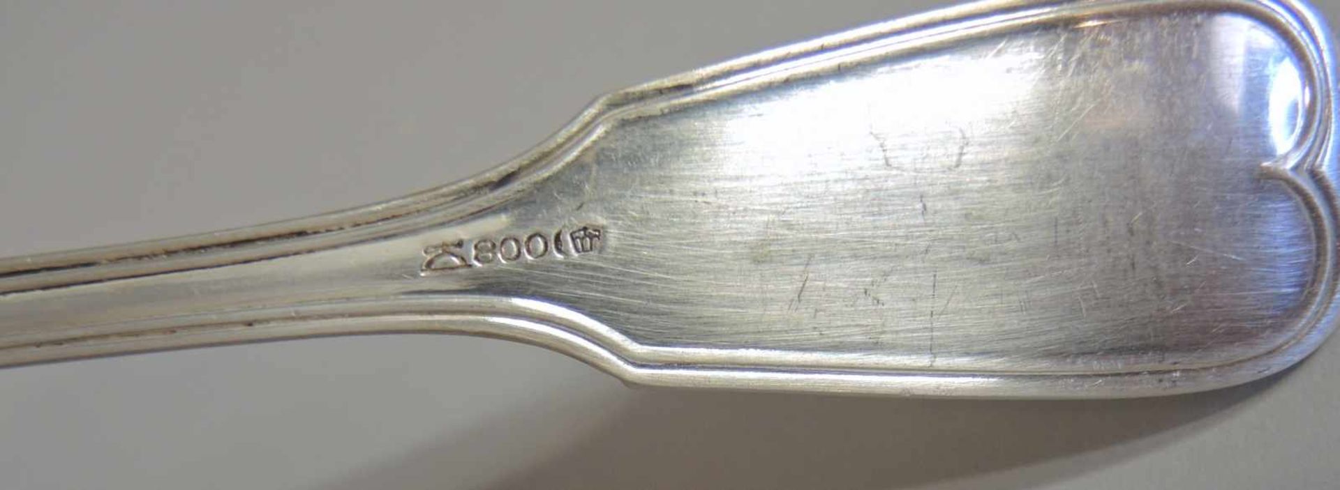 Silber-Fischbesteck-SetSilber 800, jeweils rückseitig am Stiel mit Marke der Bremer Manufaktur - Bild 2 aus 2