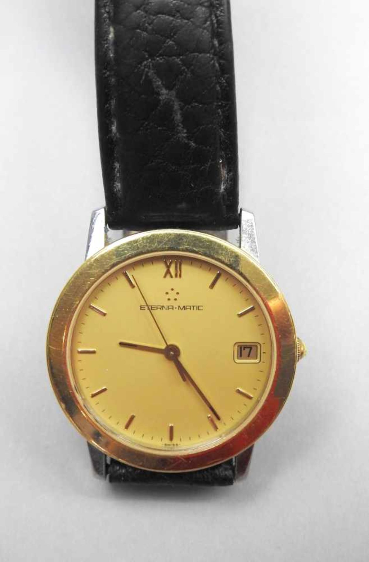 Eterna Matic, ArmbanduhrStahl, mit sichtbarem Rotor. Gangbar. Schweiz, 1980er-Jahre. Ø 3,2 cm