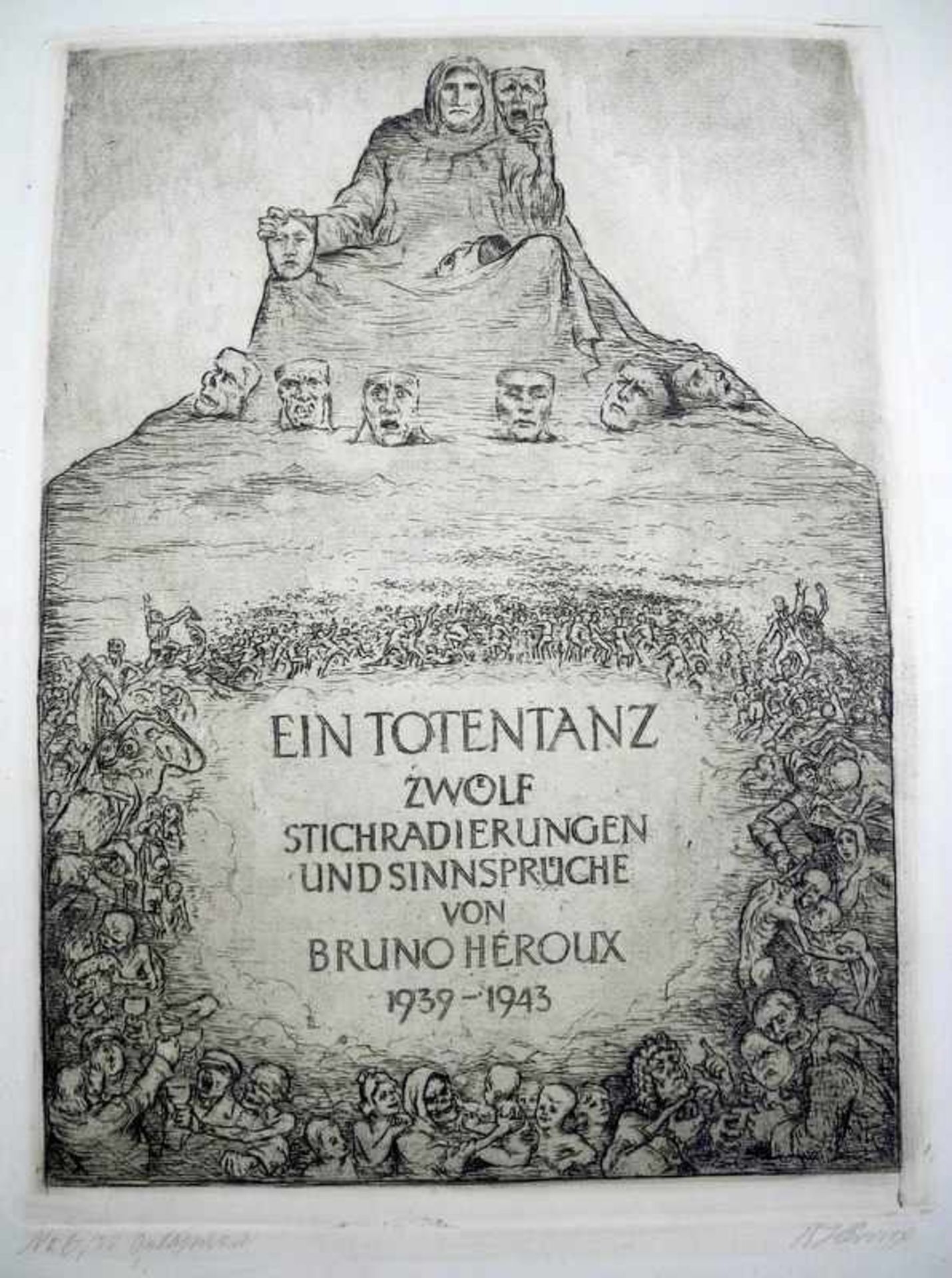 Bruno Héroux, 1868 Leipzig - 1944 ebendaStichradierungen/Papier. "Ein Totentanz - zwölf - Bild 2 aus 4
