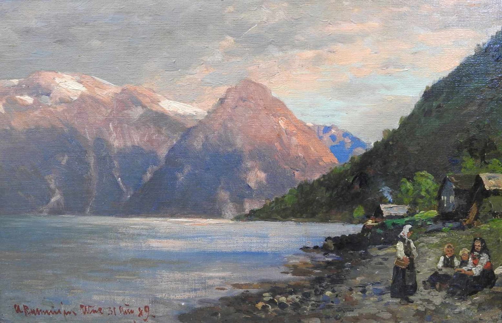 Georg Anton Rasmussen, 1842 Stavanger - 1914 BerlinÖl/Leinwand, auf Hartfaserplatte aufgezogen.