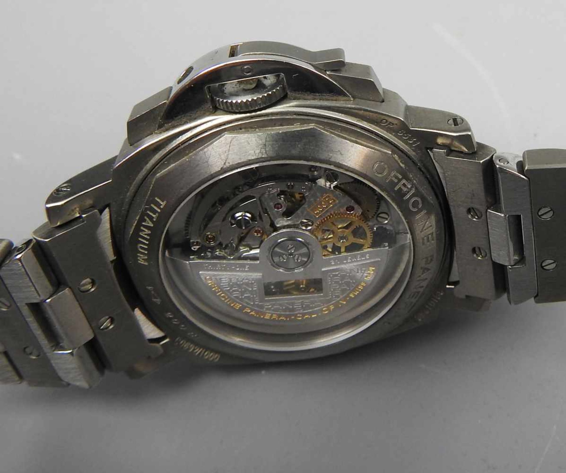 Officine Panerai, LuminorTitan, Stahlband, Kautschuk. PAN 00072, Ref. OP6531. Chronograph mit - Bild 5 aus 5