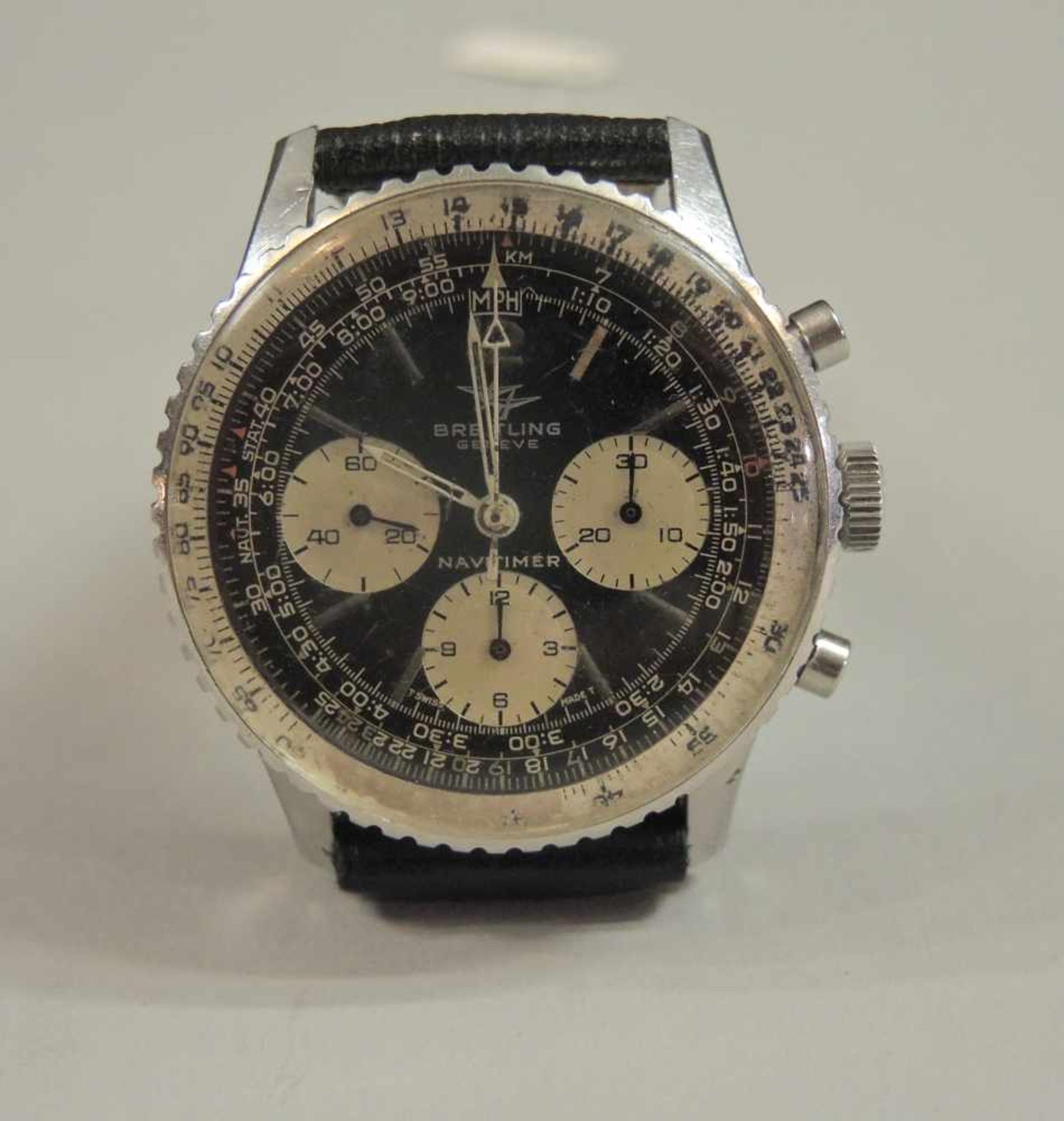 Breitling, NavitimerStahl. Chronograph, Handaufzug. Rückseitig "806", zusätzlich handschriftlich "