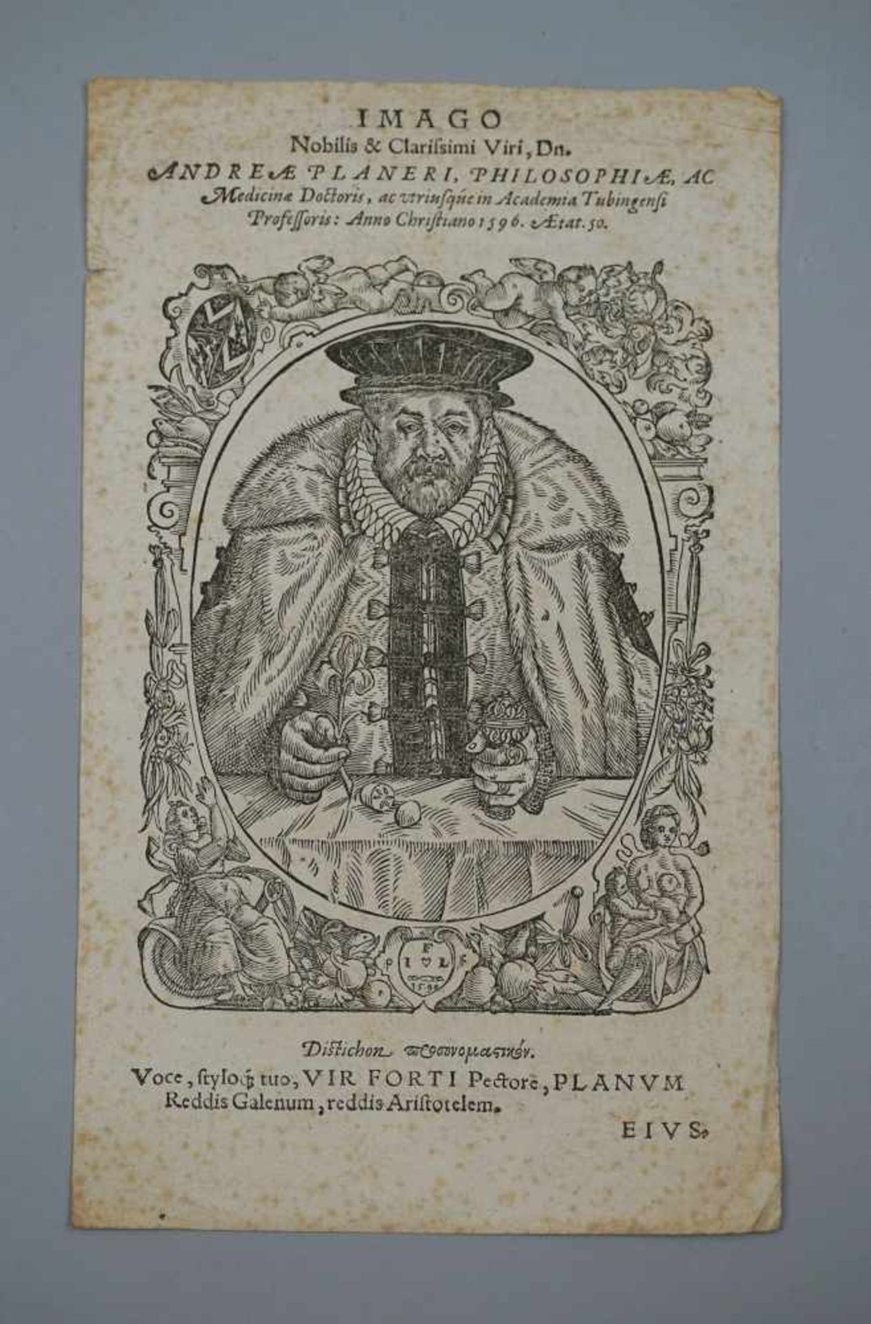 Joachim Lederlin, um 1550 Nürnberg - ca. 1604 TübingenHolzschnitt/Papier. Frontale Darstellung in