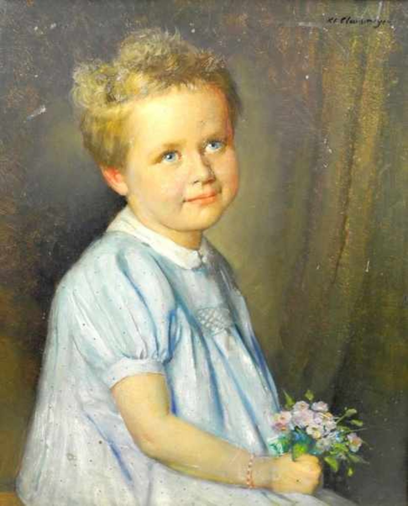 Klaus Clausmeyer, 1887 München - 1968 DüsseldorfÖl/Leinwand. Porträt eines Mädchen mit