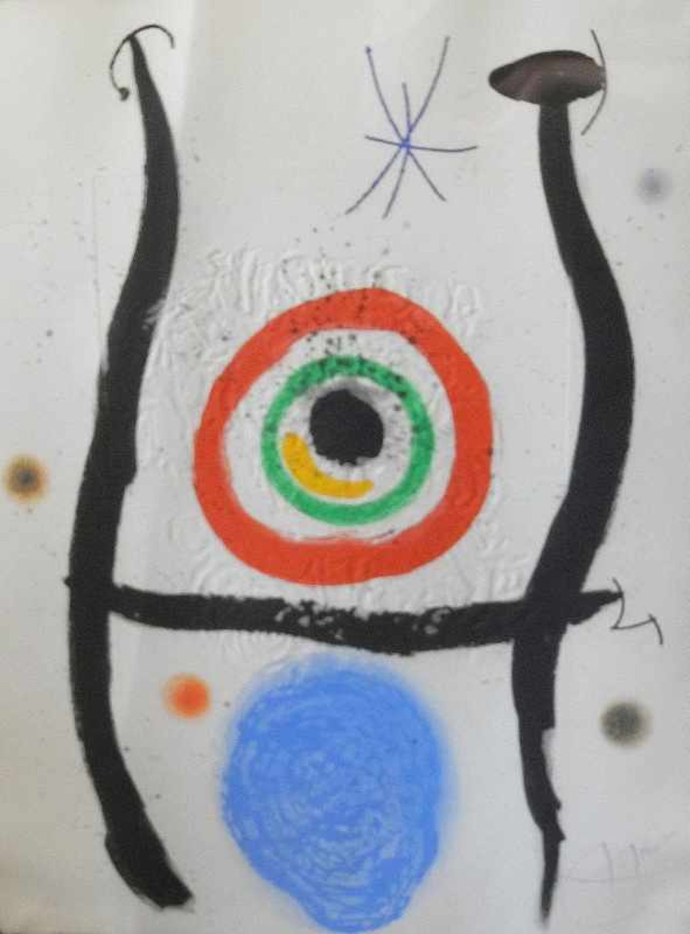 Joan Miró, 1893 Barcelona - 1983 PalmaLithografie/Wasserzeichenpapier gehöht. Fantasievolle