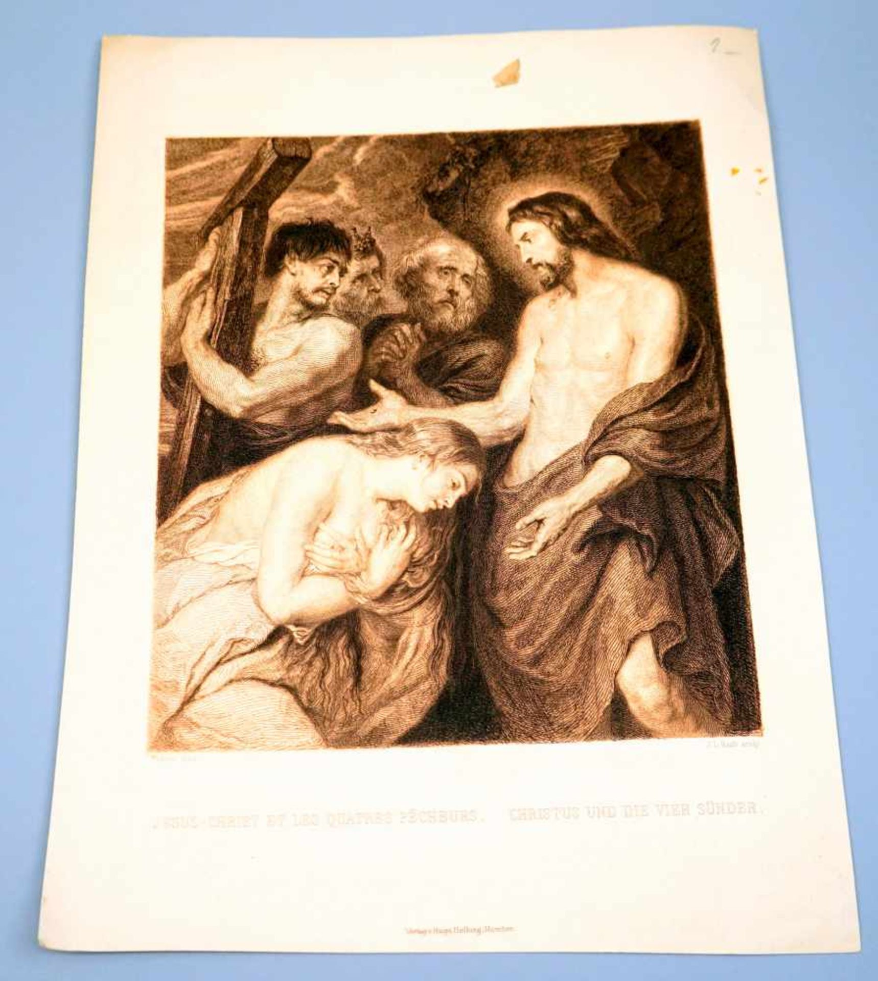 Johann Leonhard Raab, 1825 Schwaingen bei Ansbach - 1899 MünchenRadierung/Papier. Christus und die