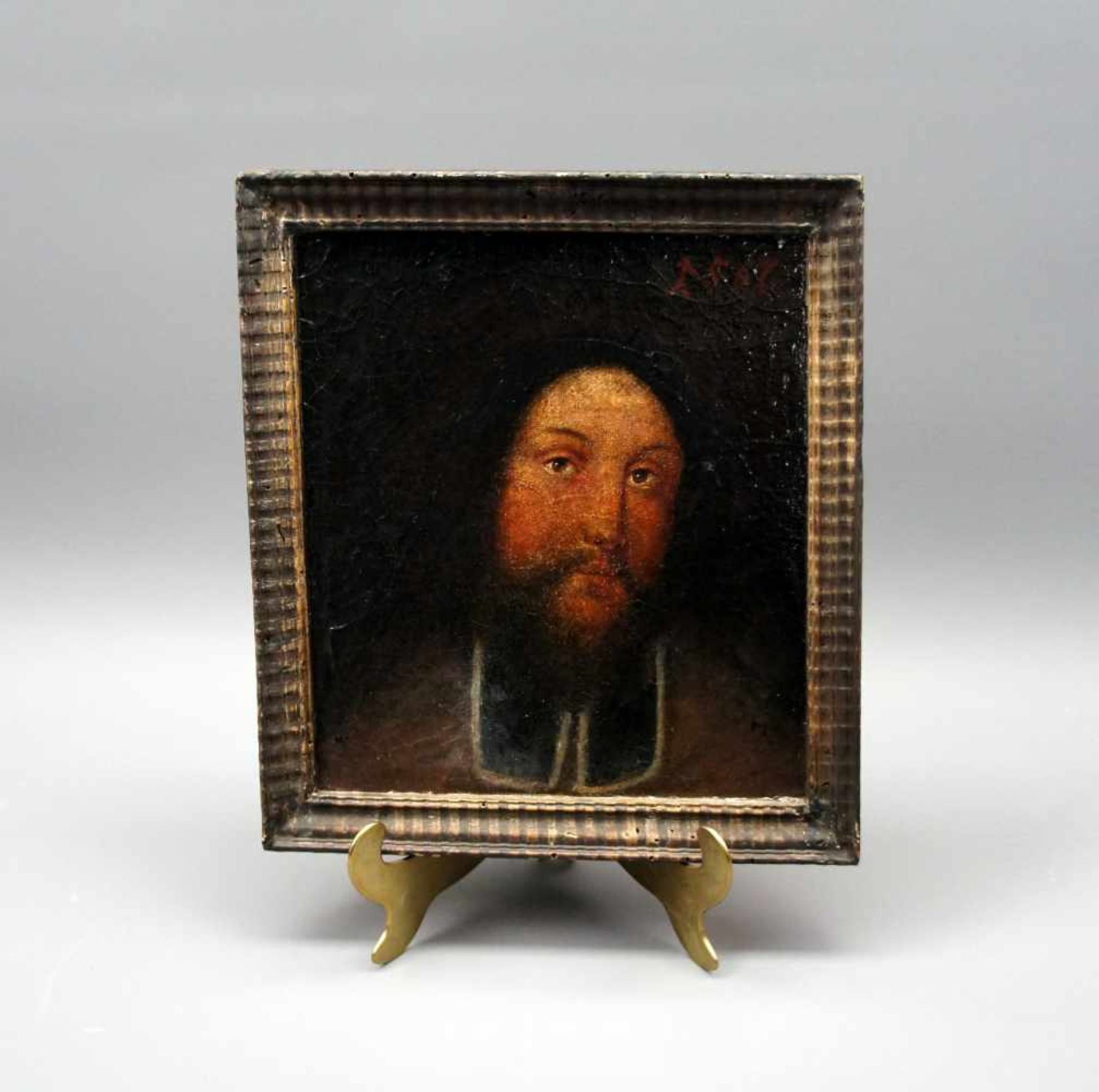 Porträt eines MannesÖl/Leinwand auf Holz doubliert. Ruhiges Porträt eines Mannes, den Kopf nach - Image 2 of 4