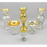Konvolut von Vasen aus SilberglasSilberglas. 6-teiliges Konvolut: 3 große Vasen, 1 kleine Vase, 2