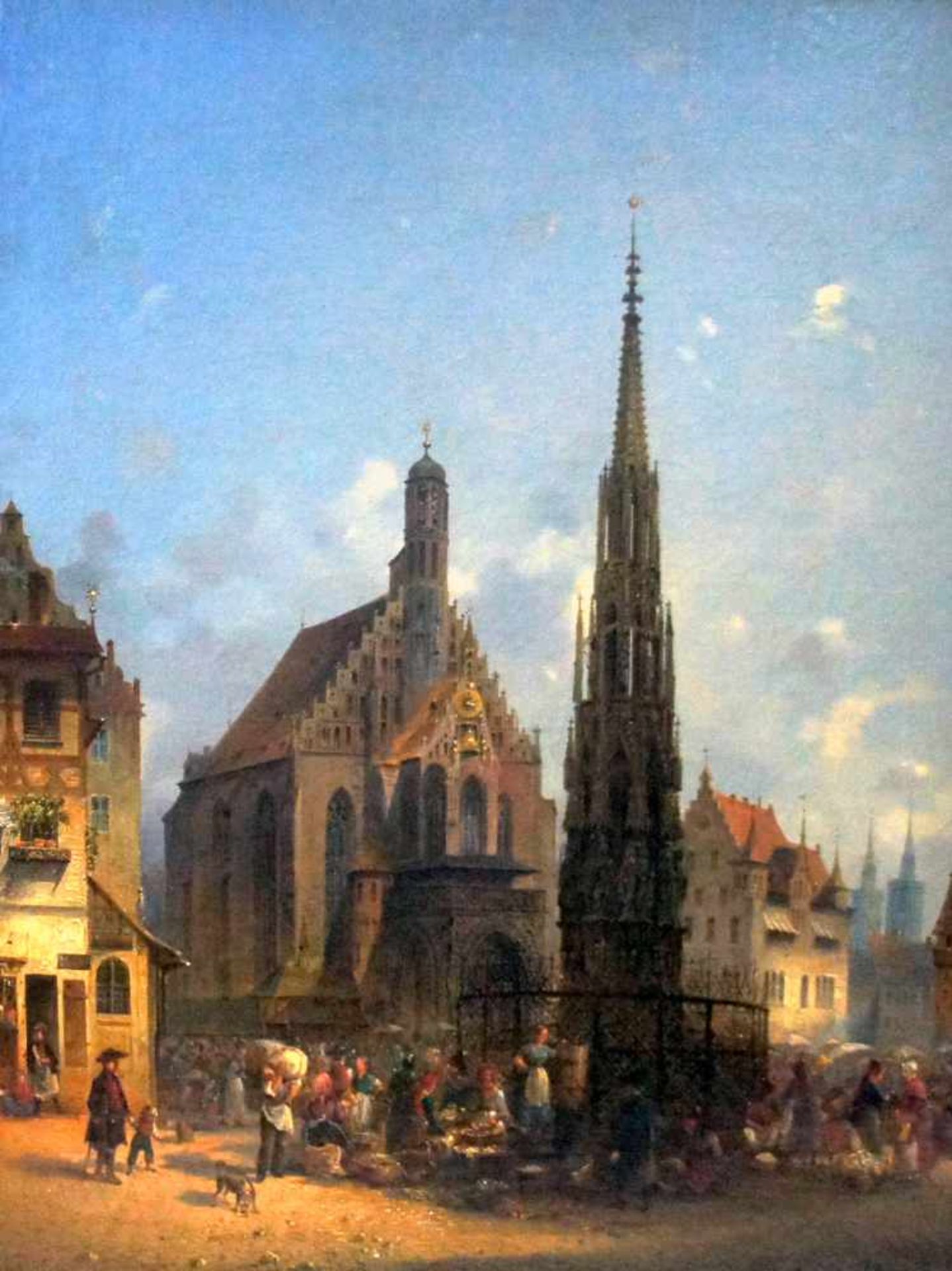 Friedrich Eibner, 1825 Hilpoltstein - 1877 MünchenÖl/Leinwand. Marktplatz mit Frauenkriche in