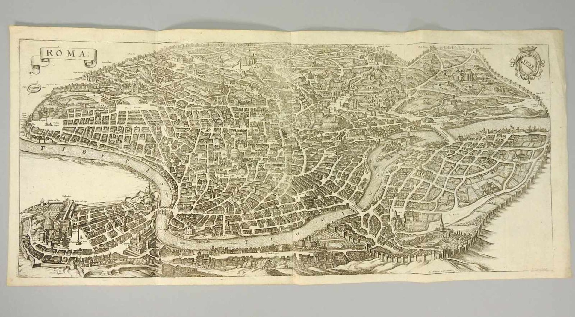 Matthäus I Merian, 1593 Basel - 1650 LangenschwalbachKupferstich/Papier. Panoramablick über Rom