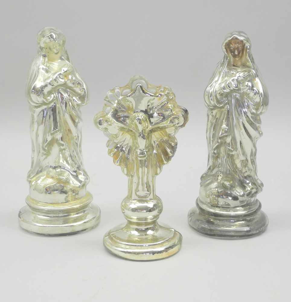 Konvolut von Vasen aus SilberglasSilberglas. 6-teiliges Konvolut: 3 große Vasen, 1 kleine Vase, 2 - Image 3 of 3