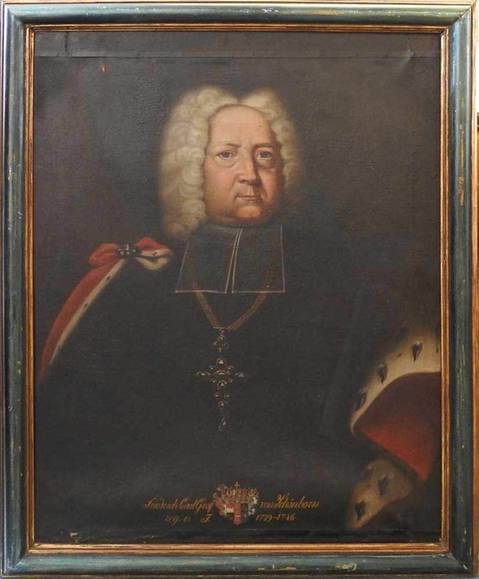 Porträt von Friedrich Carls Grad von SchönbornÖl/Leinwand. Stolzes Porträt des Grafen in offiziellem