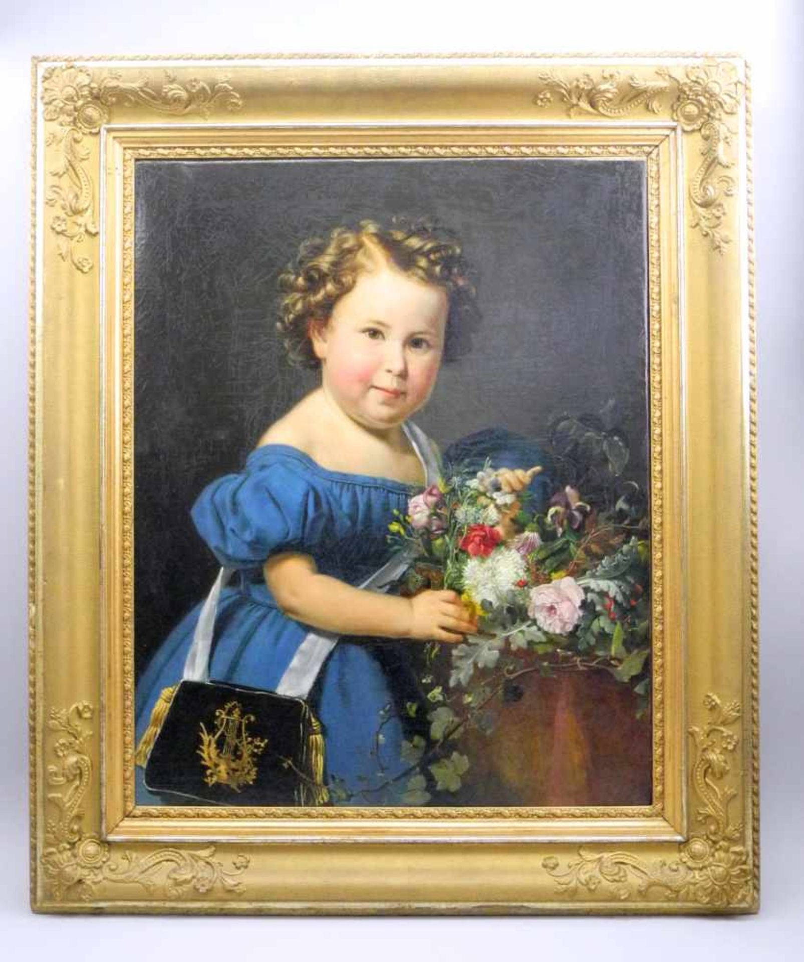 Wilhelm Kleinenbroich zugeschrieben, 1812 Köln - 1895 ebendaÖl/Leinwand. Kleines Mädchen mit - Bild 2 aus 2