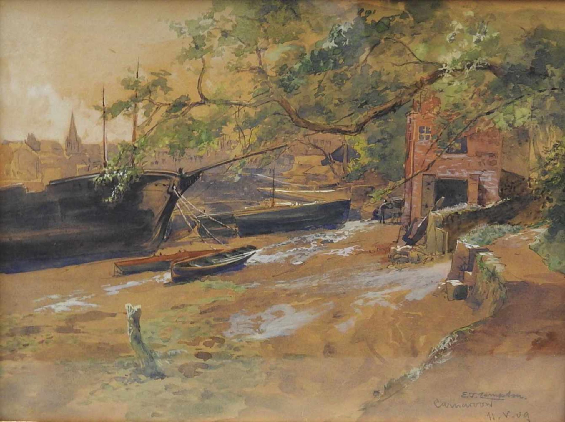 Edward Theodore Compton, 1849 Stohe Newington - 1921 FeldafingAquarell/Bleistift/gefärbtes Papier.